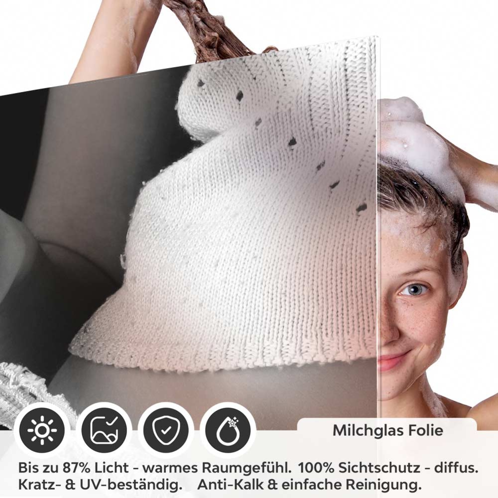 Sichtschutzfolie Dusche | Frau in Sinnlicher Pose