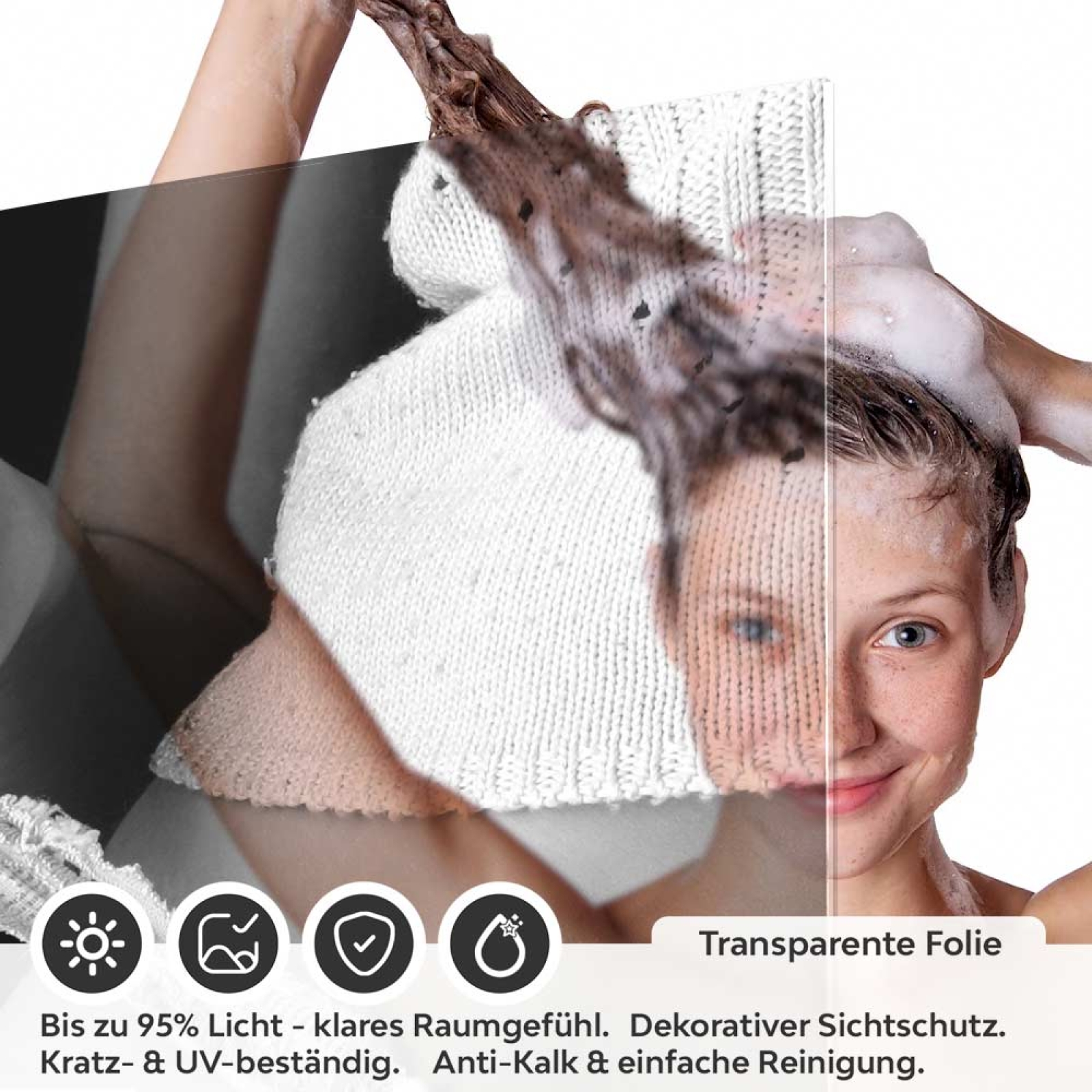 Sichtschutzfolie Dusche | Frau in Sinnlicher Pose