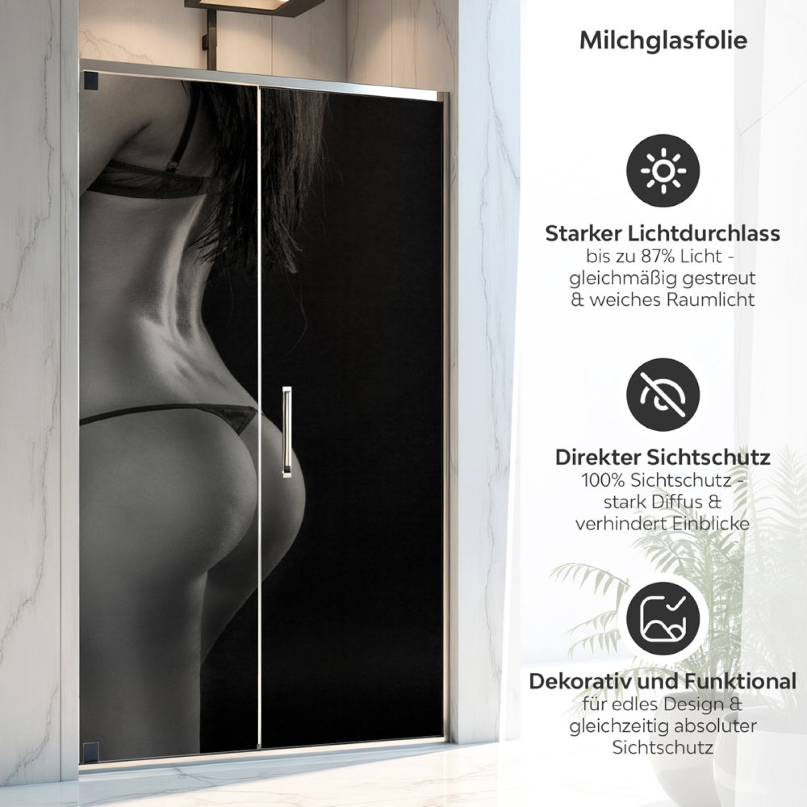 Sichtschutzfolie Dusche | Sinnlicher Körperverlauf