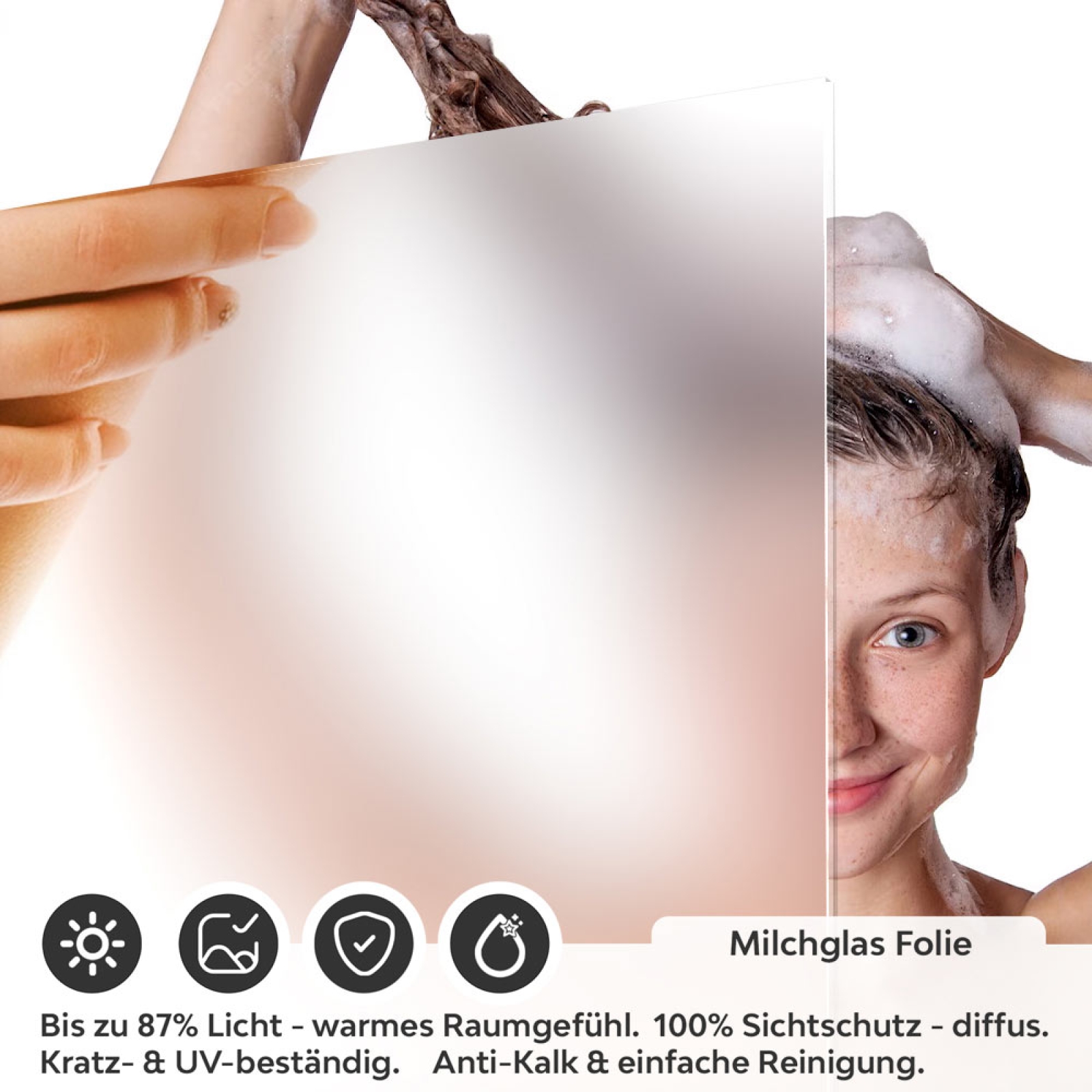 Sichtschutzfolie Dusche | Femininer Körperbogen in zarter Pose