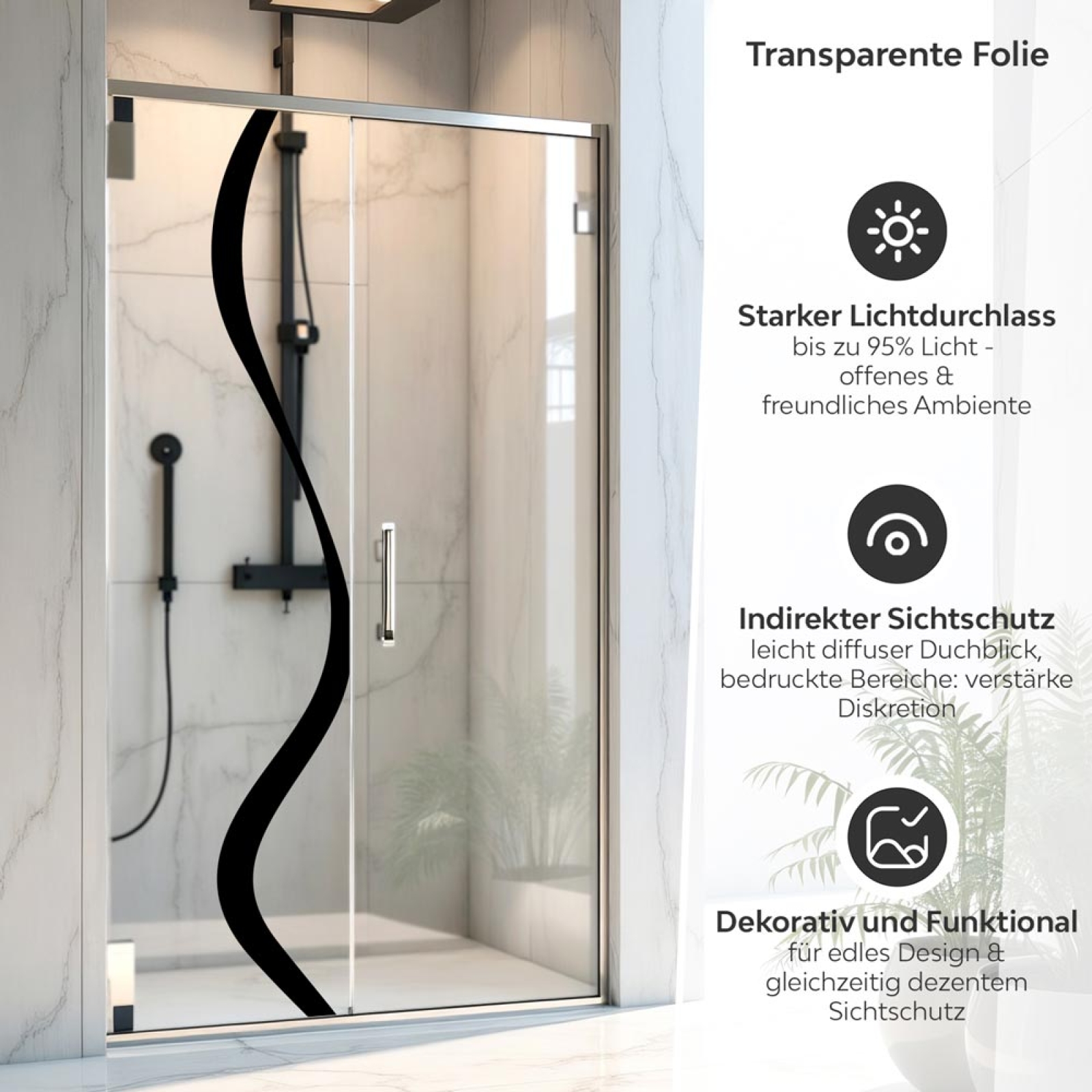 Sichtschutzfolie Dusche | Line