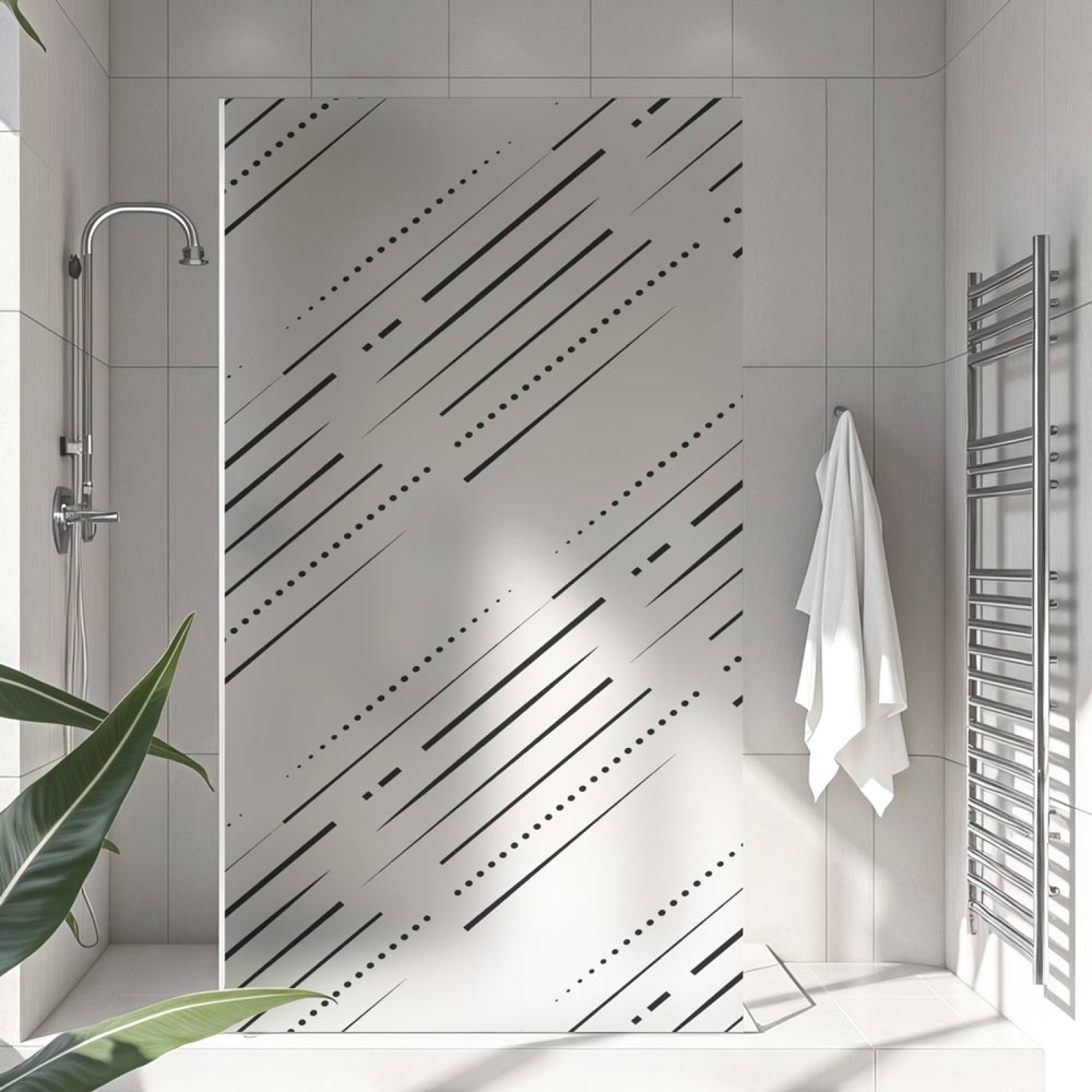 Sichtschutzfolie Dusche Gepunktete Linien