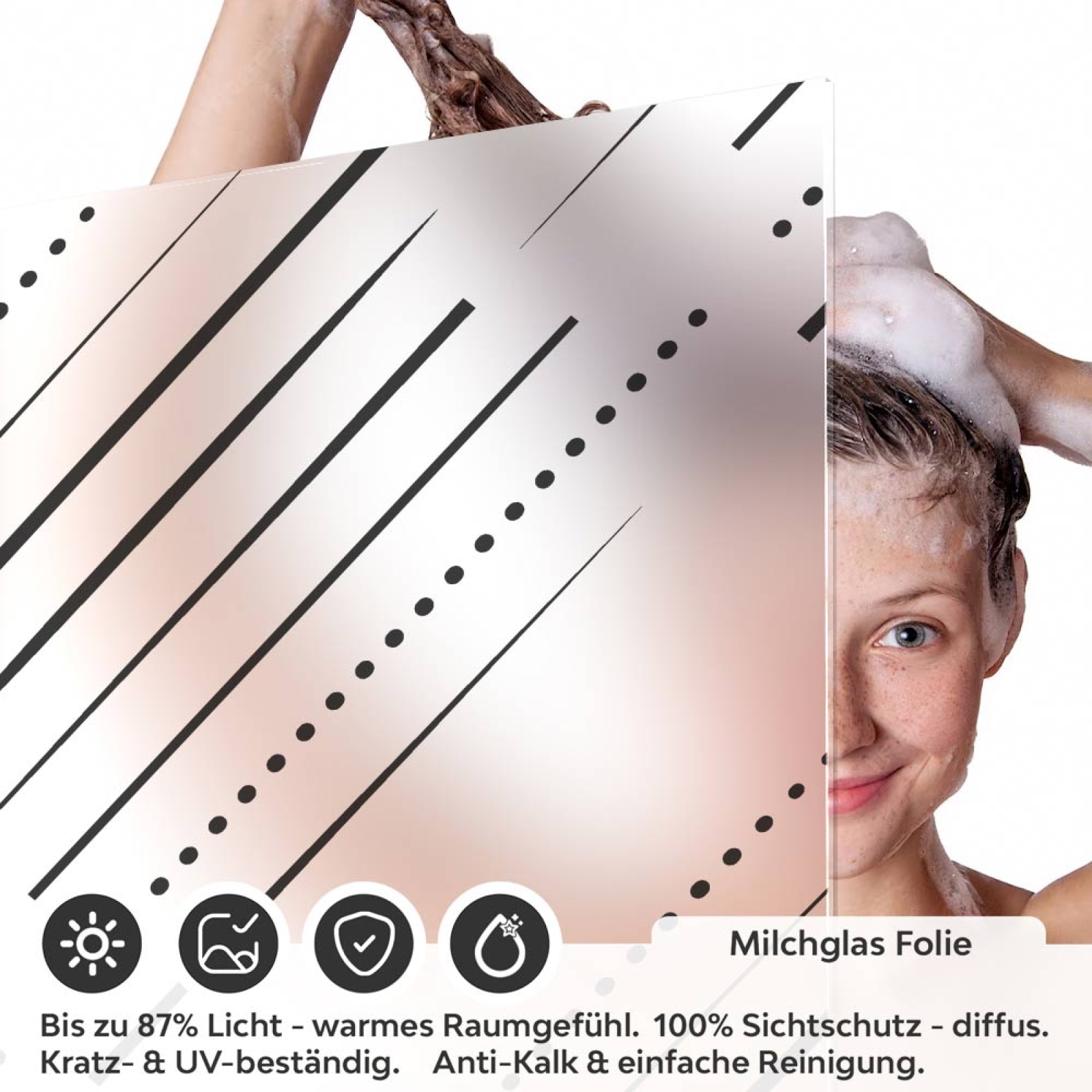 Sichtschutzfolie Dusche Gepunktete Linien