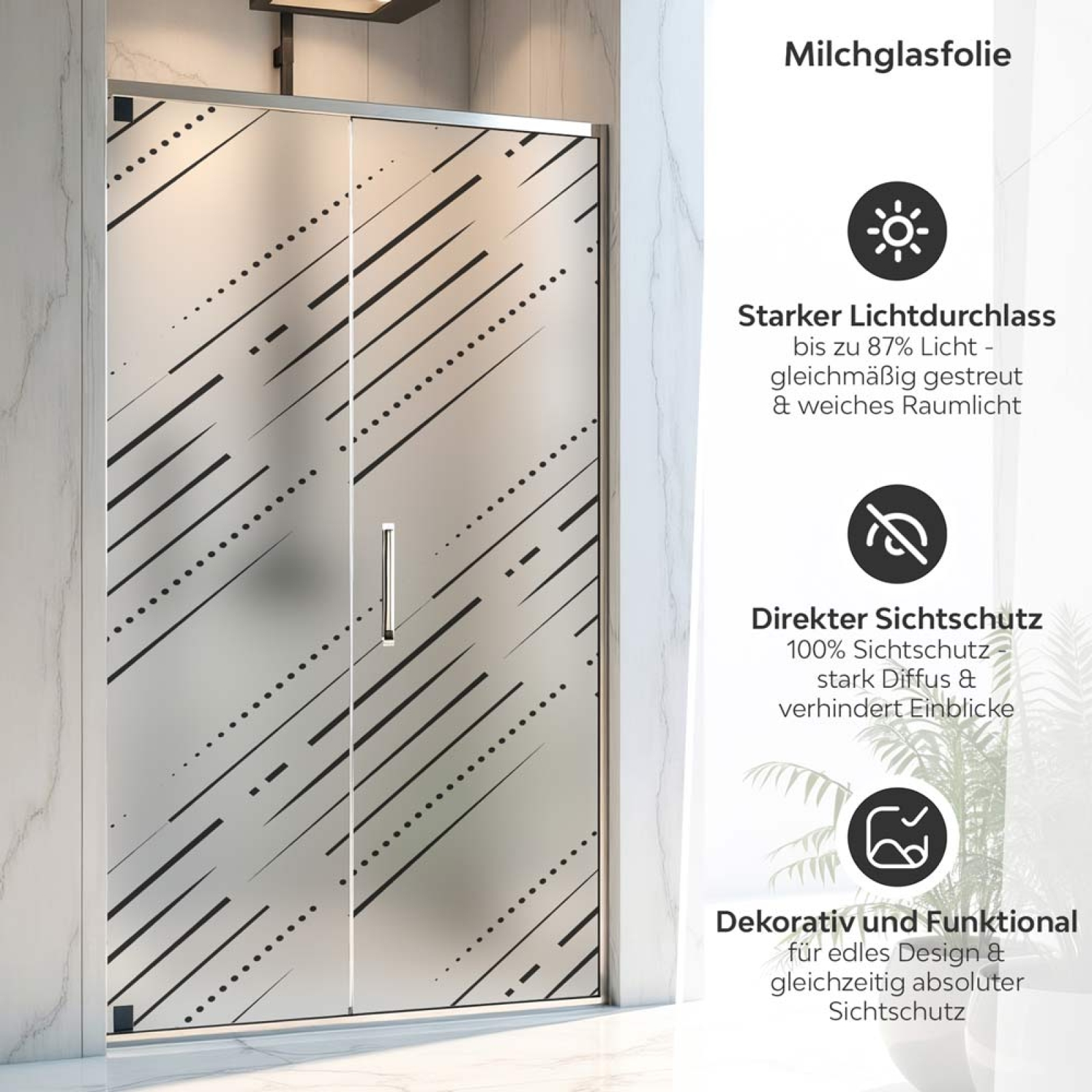 Sichtschutzfolie Dusche Gepunktete Linien