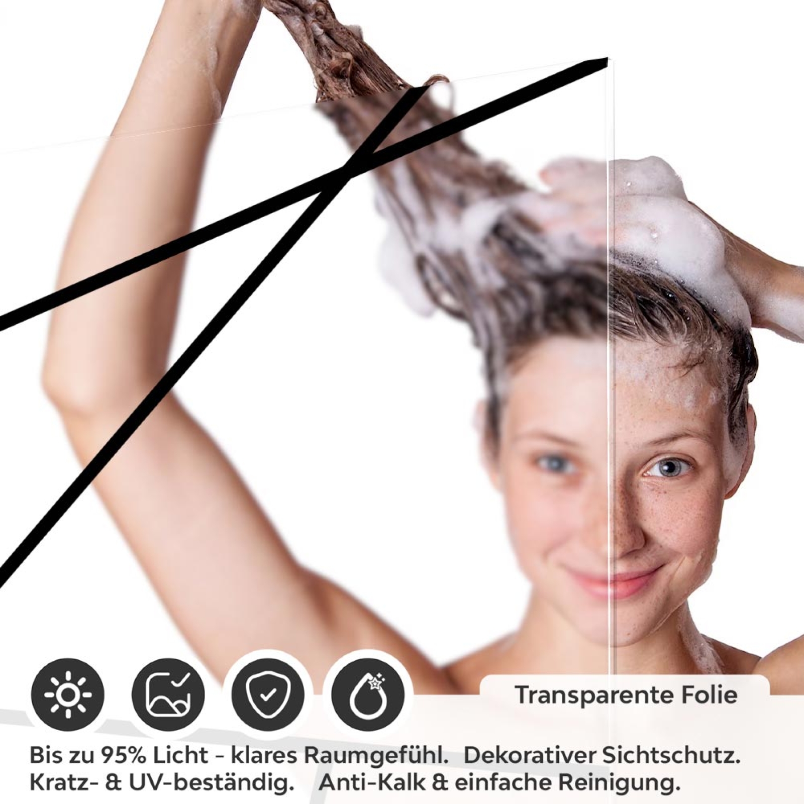 Sichtschutzfolie Dusche Zeitlos