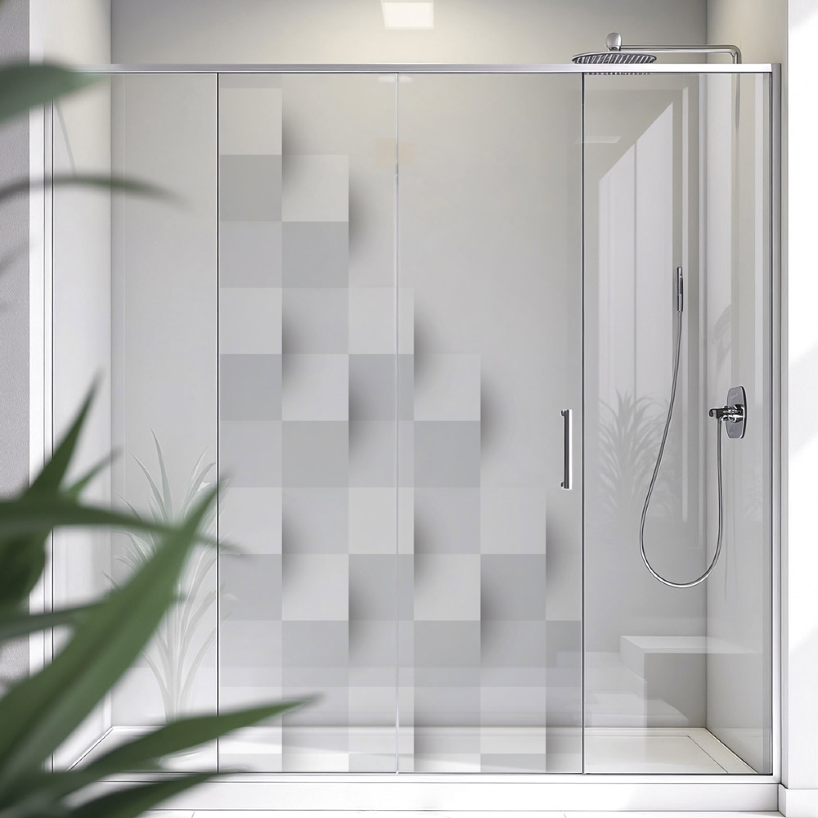 Sichtschutzfolie Dusche Blöcke