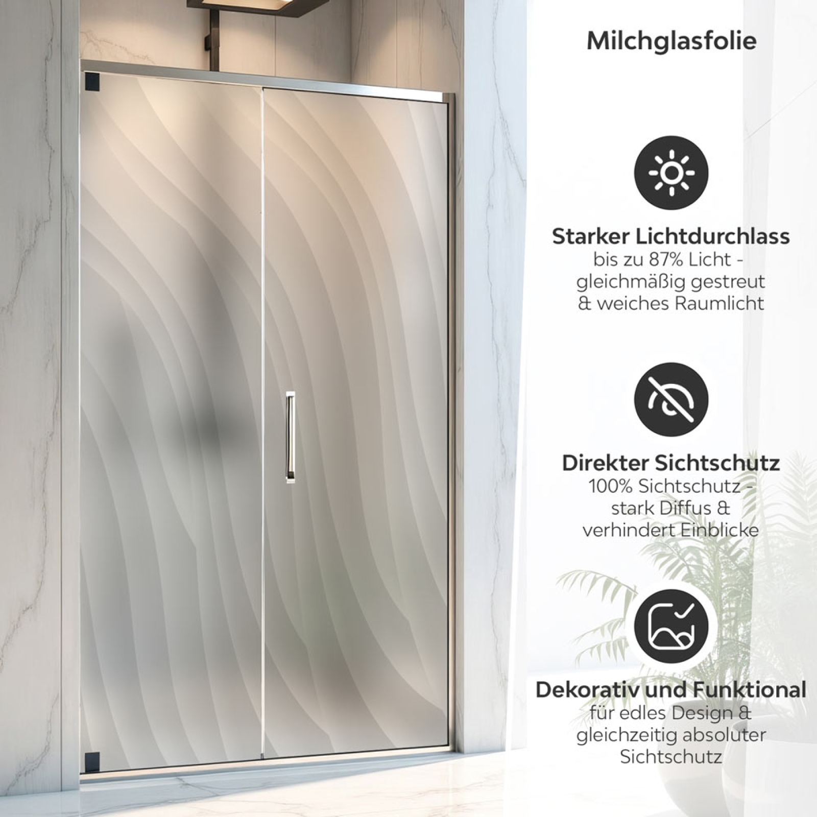 Sichtschutzfolie Dusche Elegante Wellen