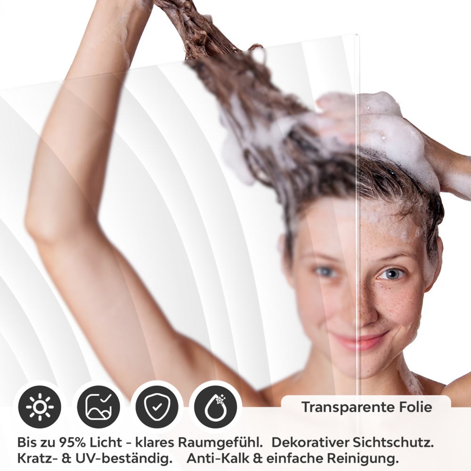 Sichtschutzfolie Dusche Elegante Wellen