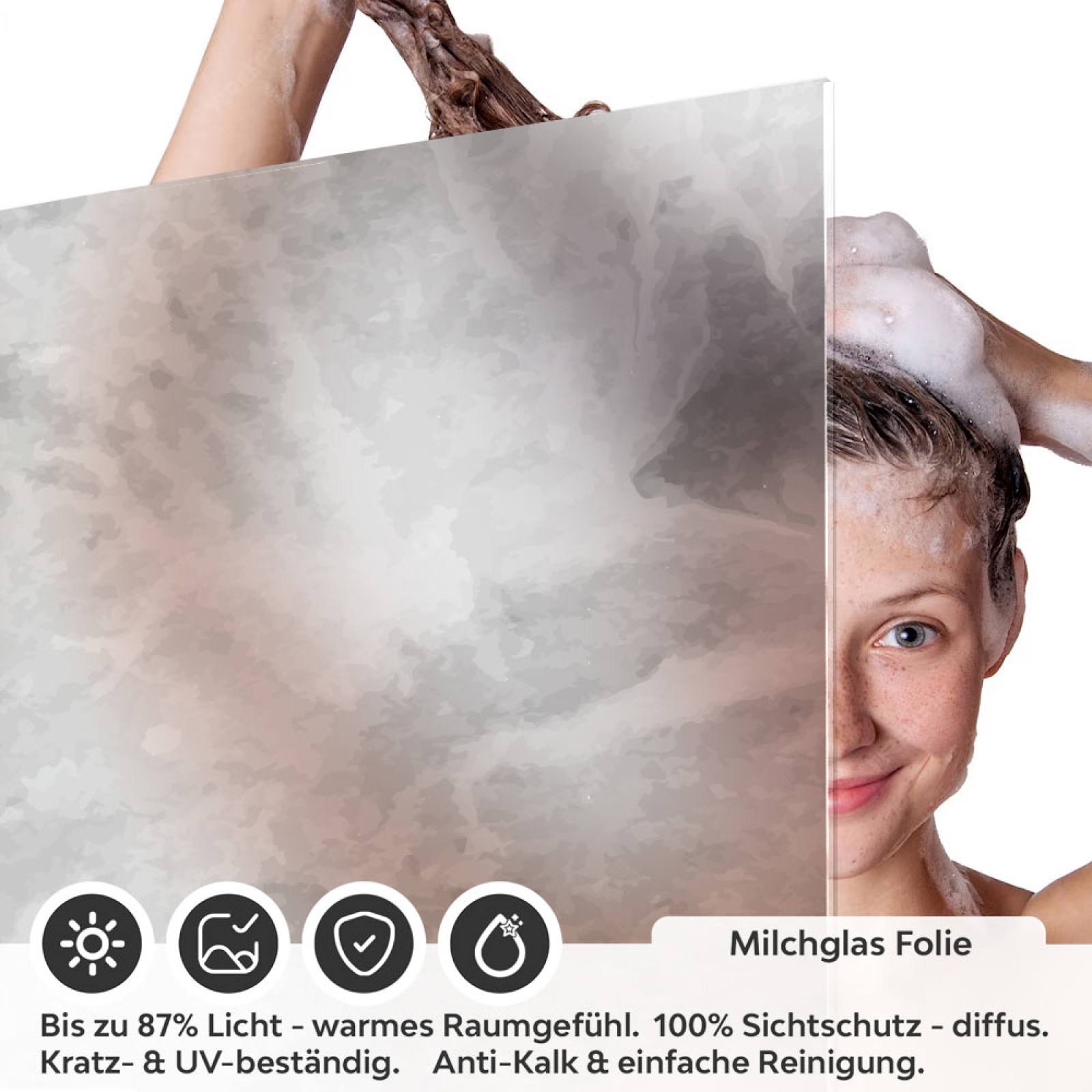 Sichtschutzfolie Dusche Marmorierte Nebeloptik