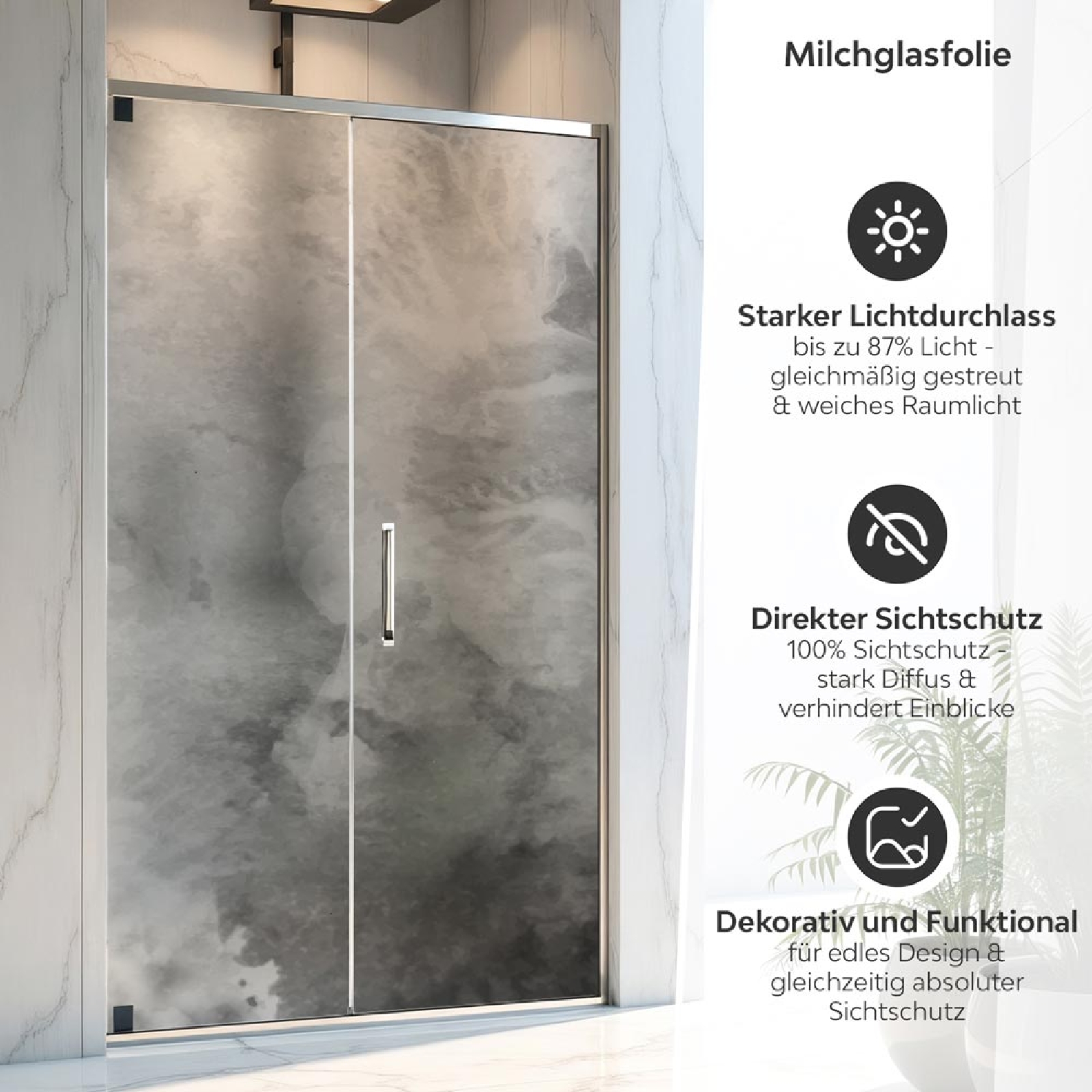 Sichtschutzfolie Dusche Marmorierte Nebeloptik
