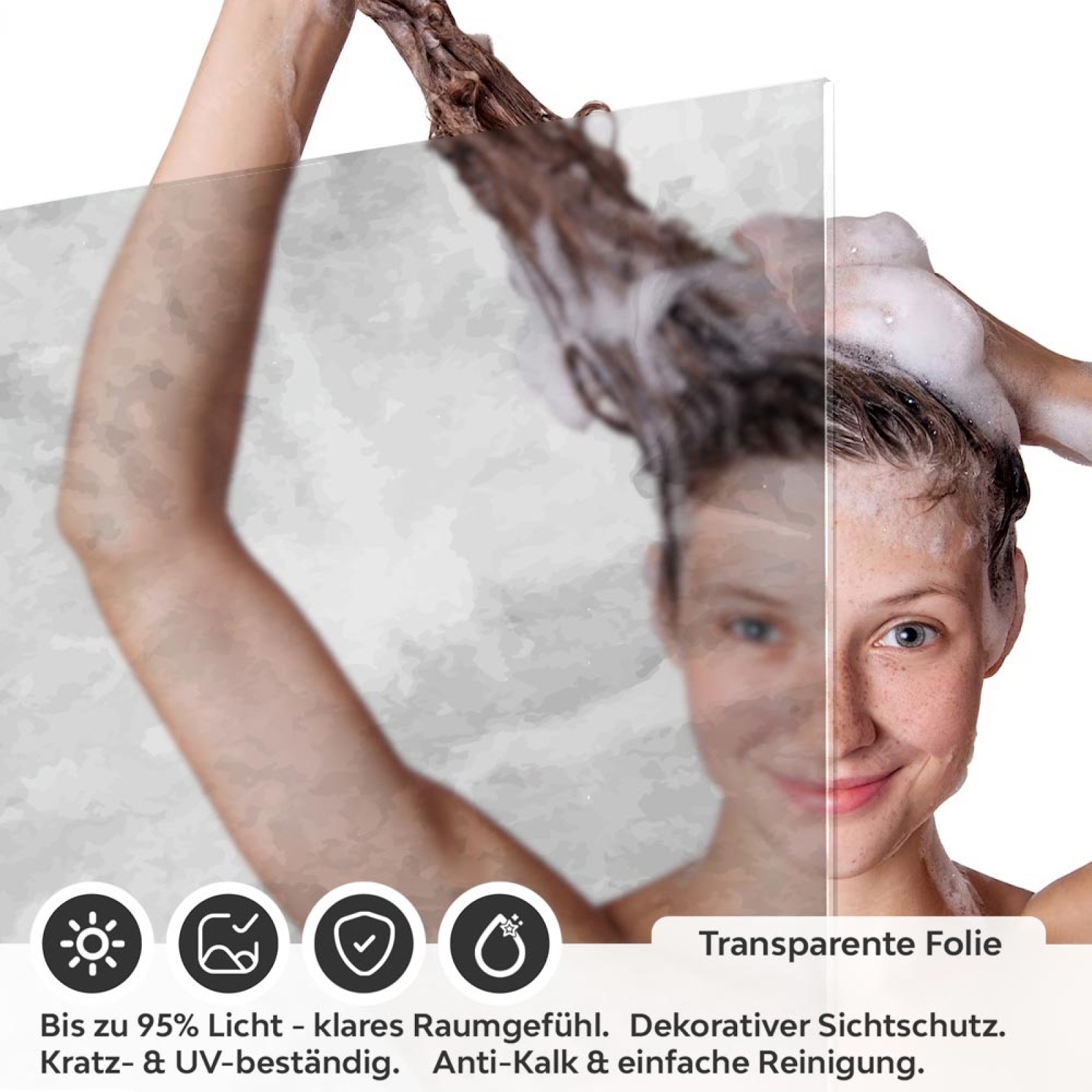 Sichtschutzfolie Dusche Marmorierte Nebeloptik