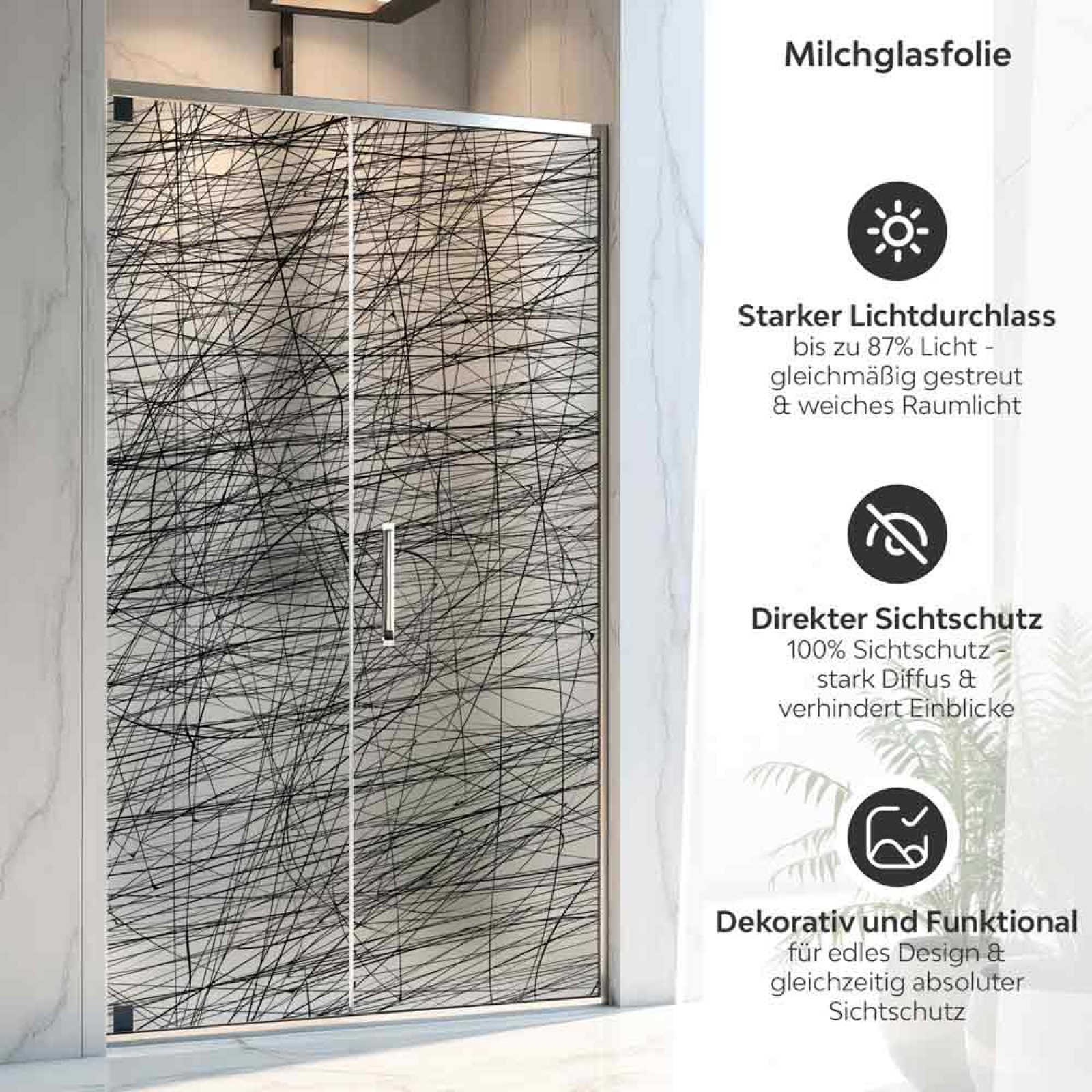 Sichtschutzfolie Dusche Scribble Look