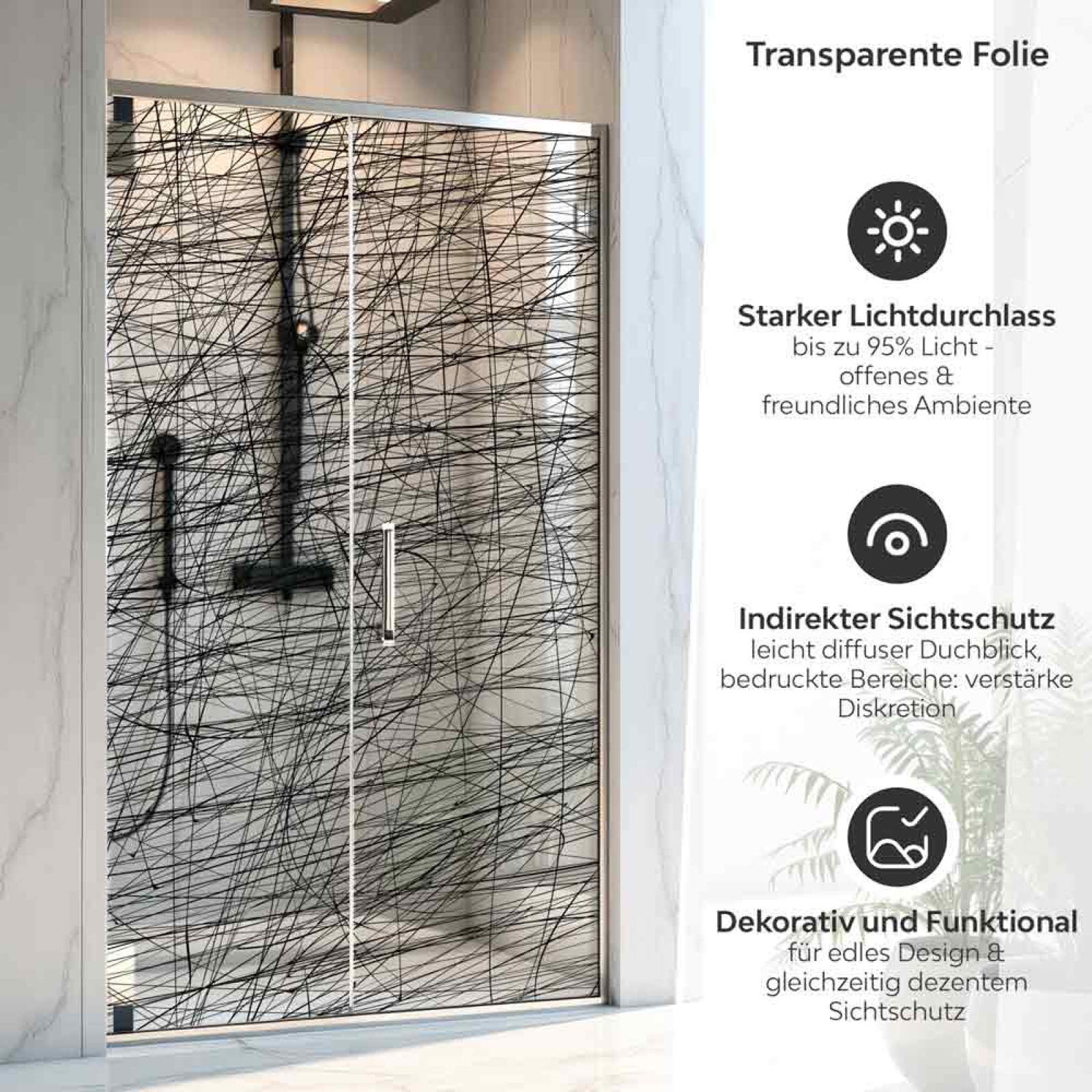 Sichtschutzfolie Dusche Scribble Look