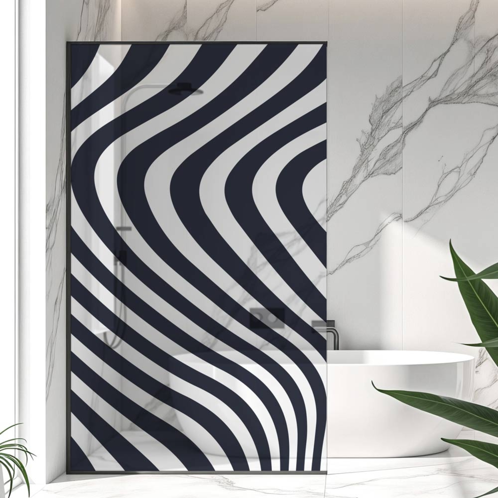Sichtschutzfolie Dusche Zebra Streifen