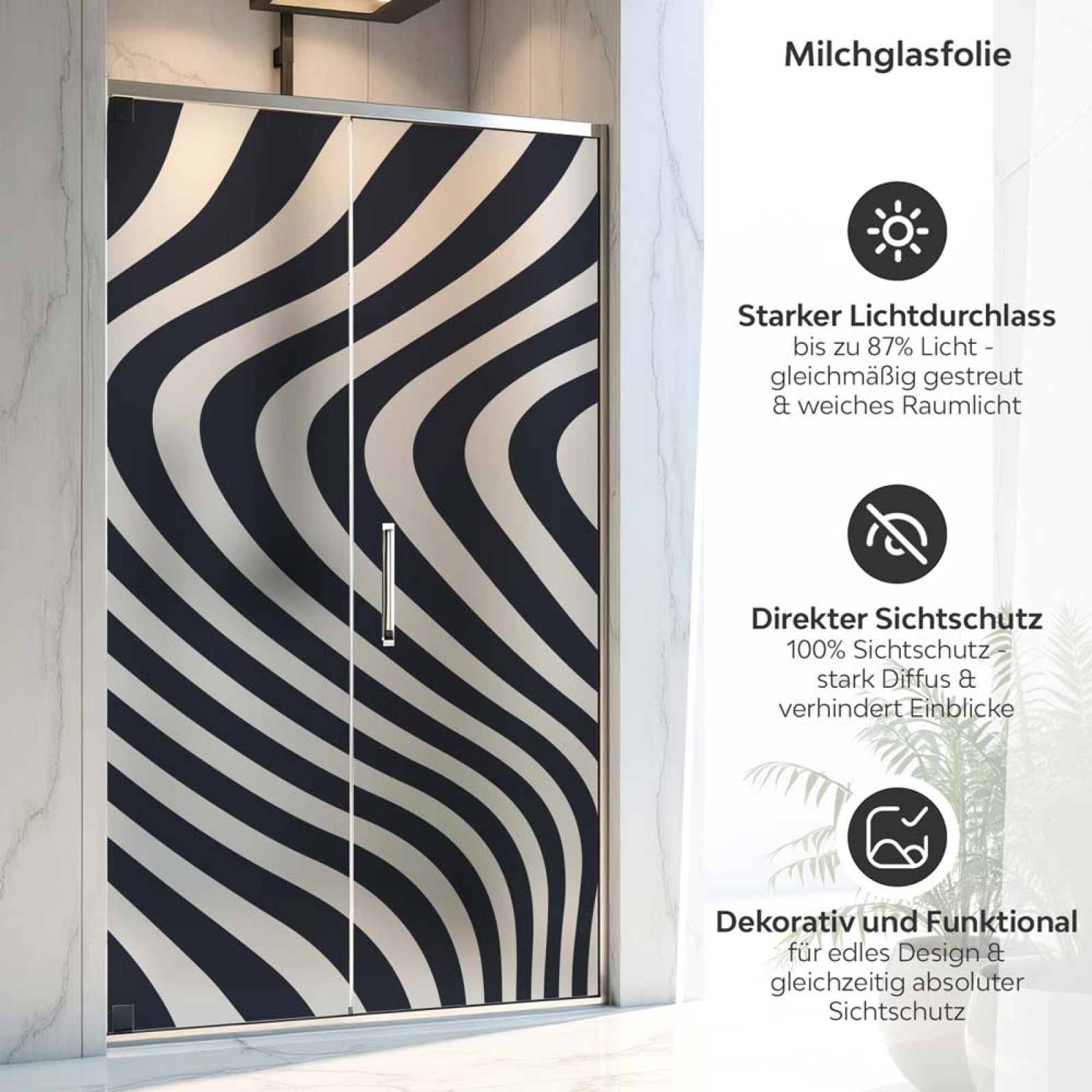 Sichtschutzfolie Dusche Zebra Streifen