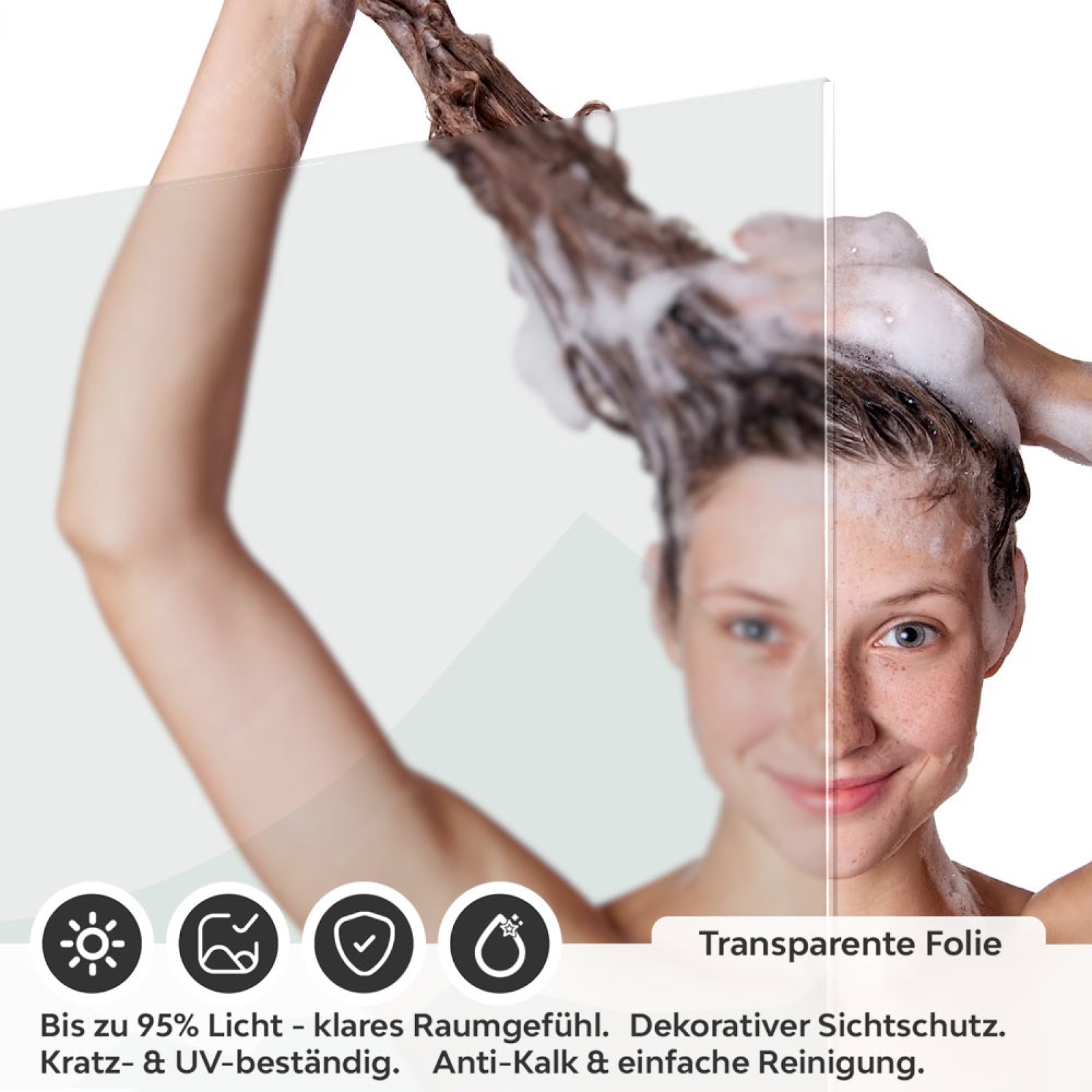Sichtschutzfolie Dusche Sanfter Tannenwald