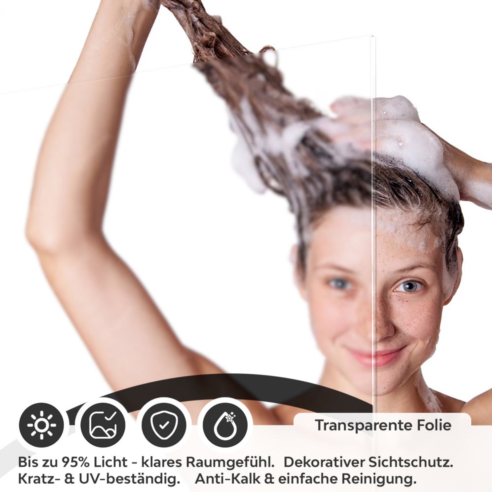 Sichtschutzfolie Dusche Zeitloses Spiralmotiv