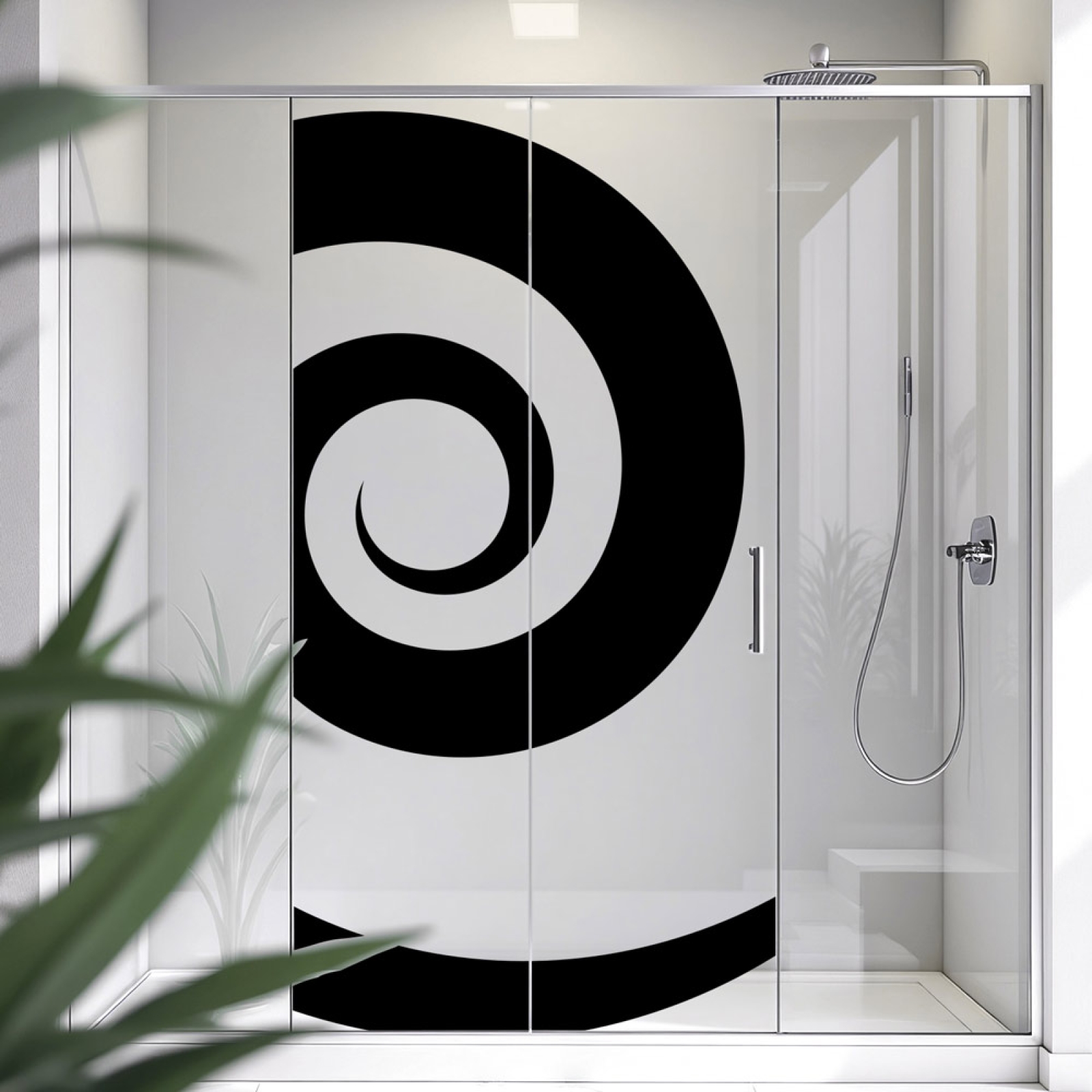 Sichtschutzfolie Dusche | Grafische Spirale