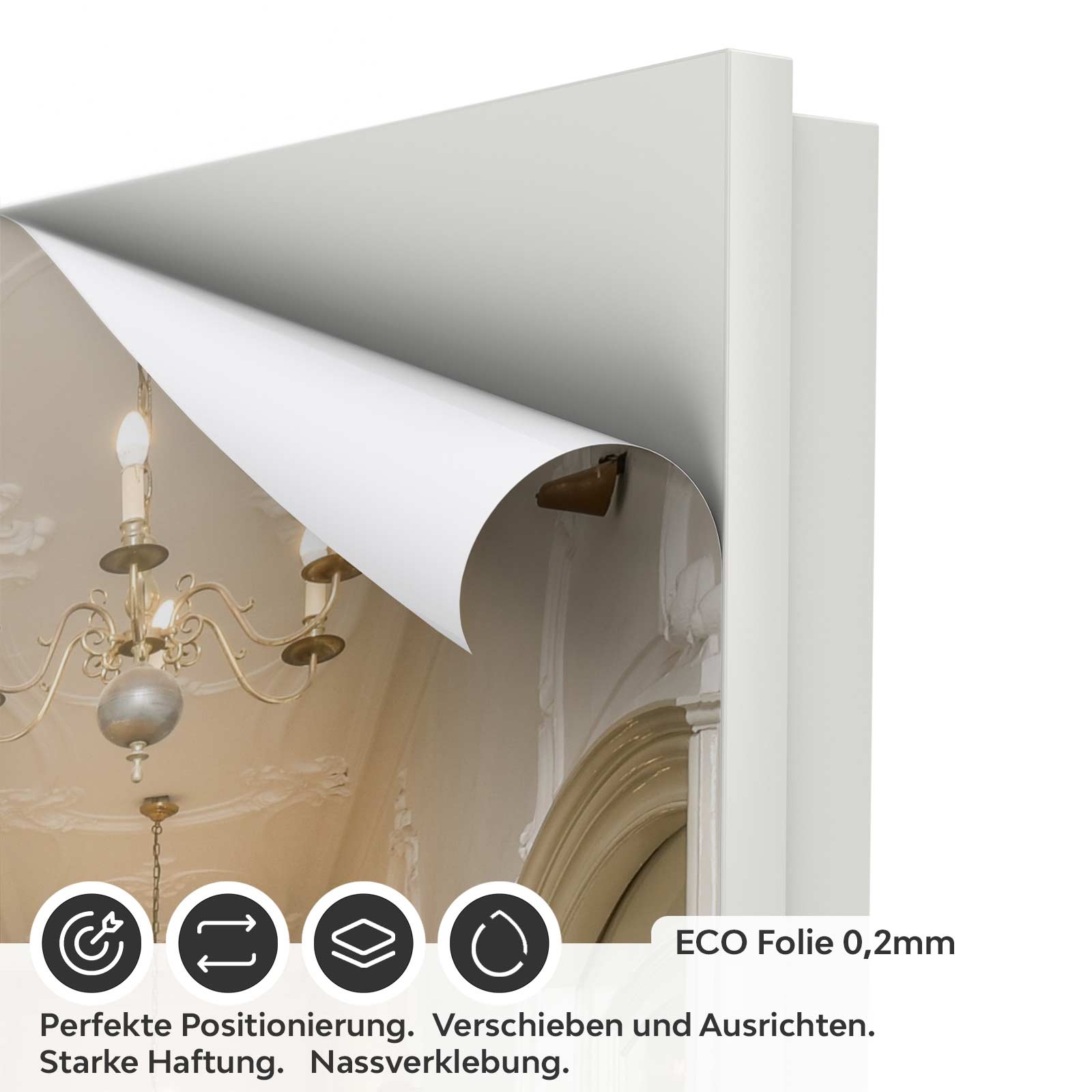 Türfolie Flur Illusion – Barocker Marmorkorridor ECO Folie