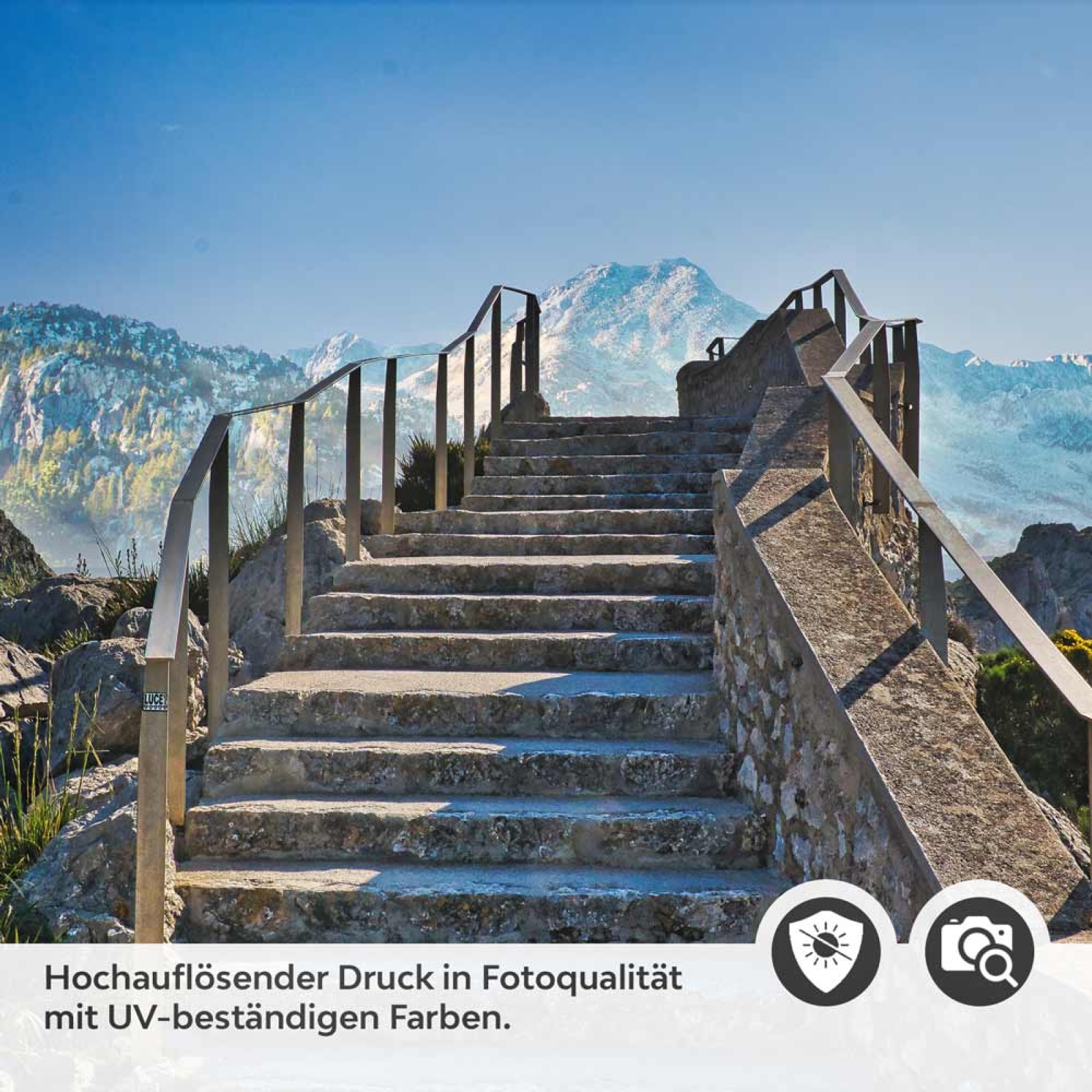 Türfolie Treppe zum Bergpanorama Detailbild 2