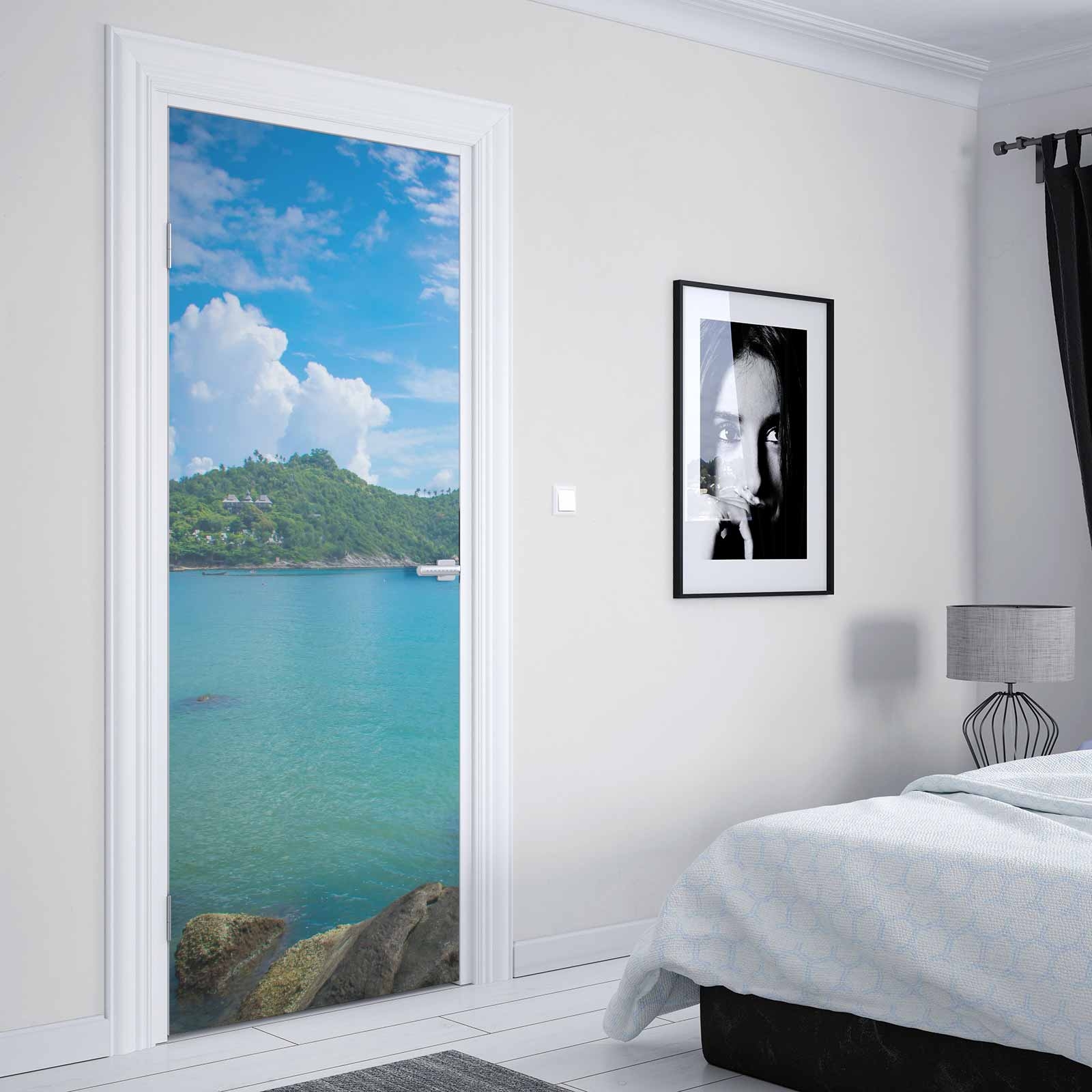 Türfolie Türkis trifft Tropen – ein Fenster ins Inselparadies Artikelbild 2