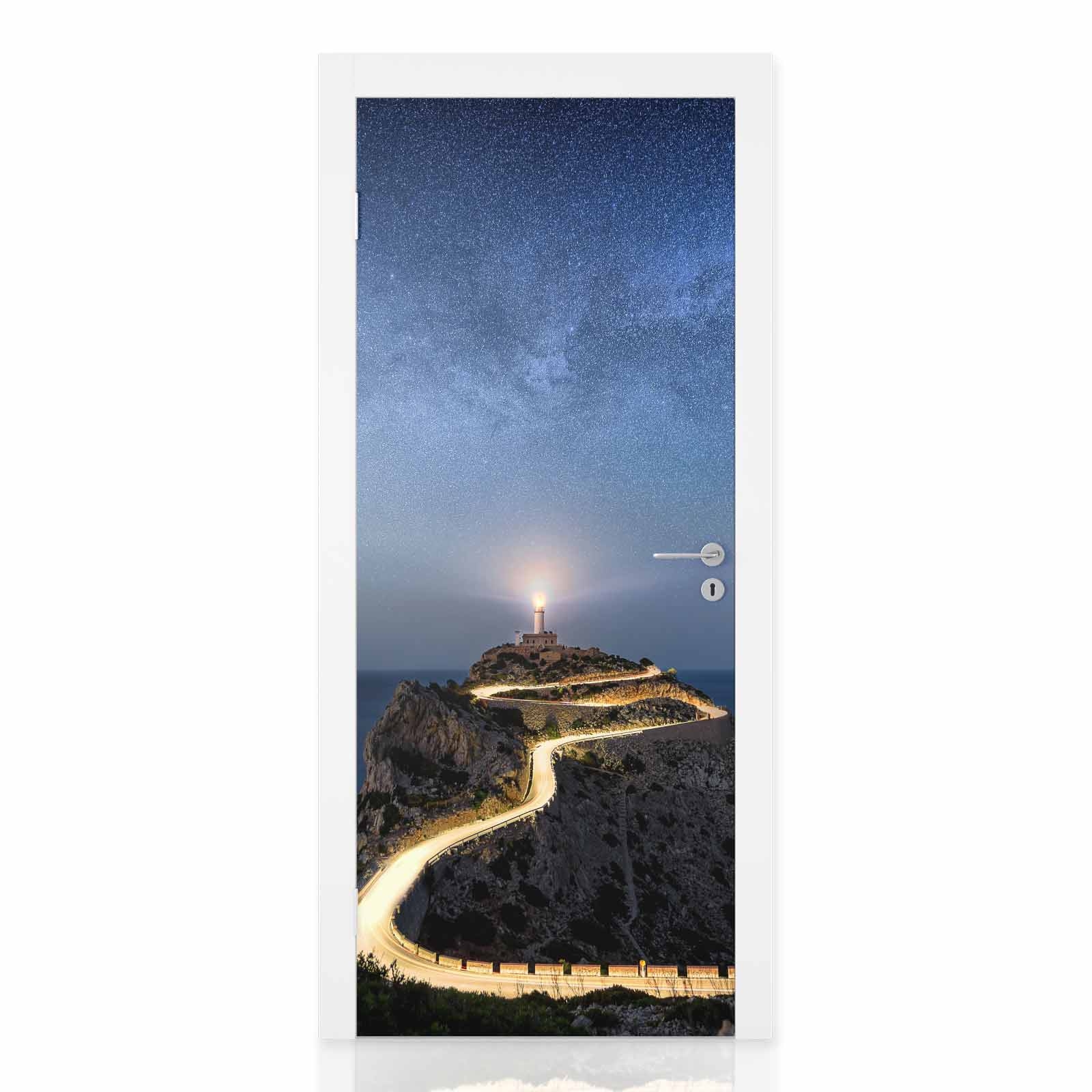 Türfolie Sternenschimmer am Leuchtturm Hauptbild
