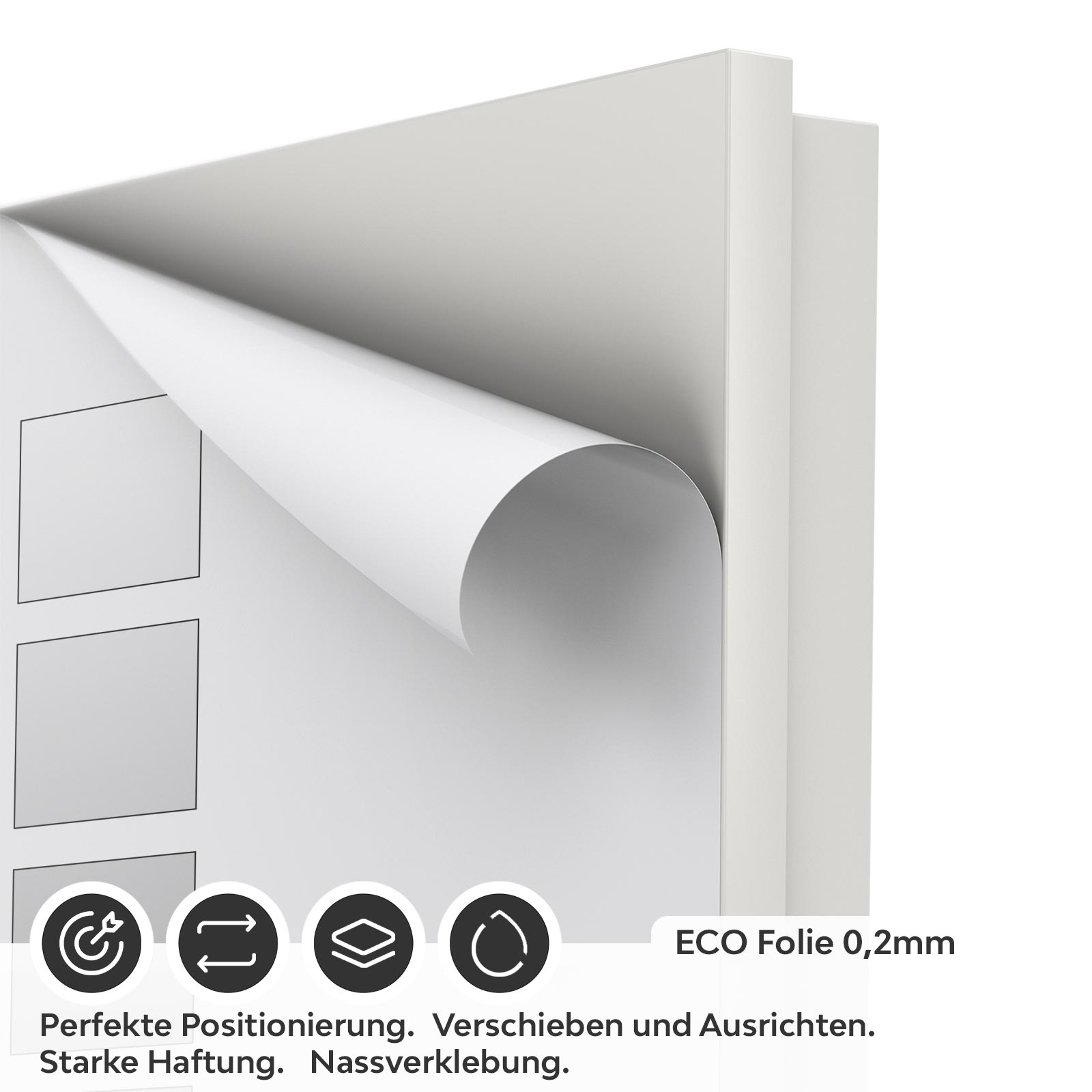 Türfolie graue Kachel mit Verlauf ECO Folie