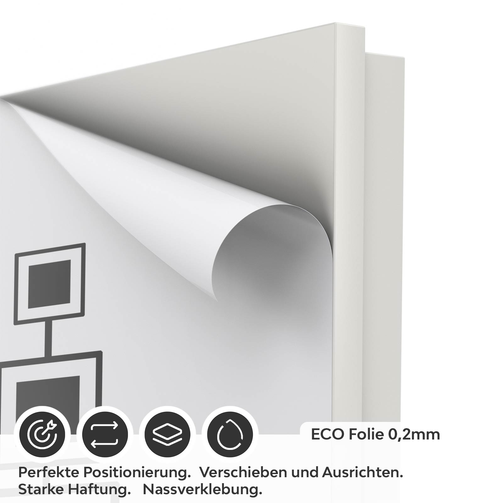 Türfolie angeordnete Quadrate ECO Folie