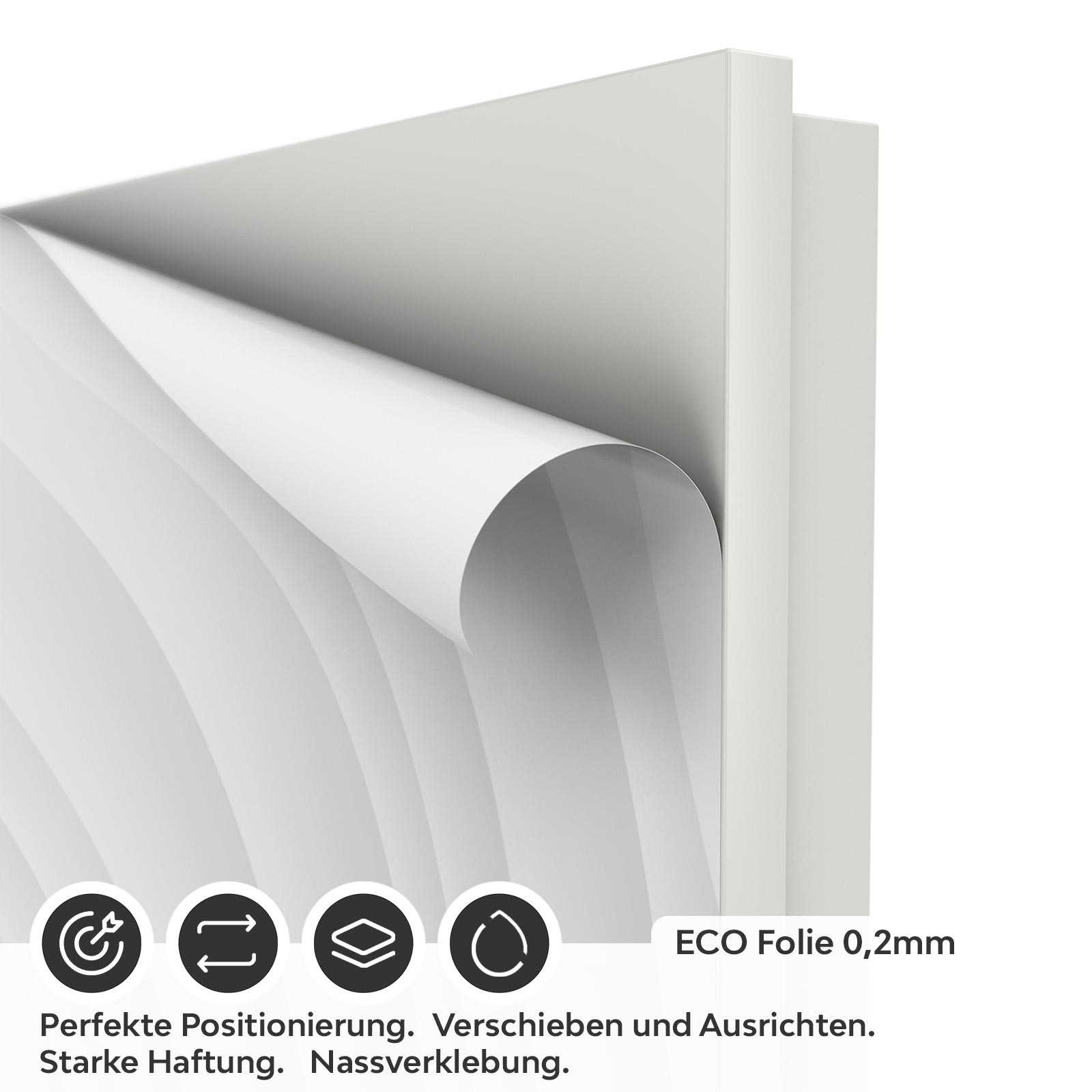 Türfolie mit eleganten Wellen in sanfter Strukturoptik ECO Folie