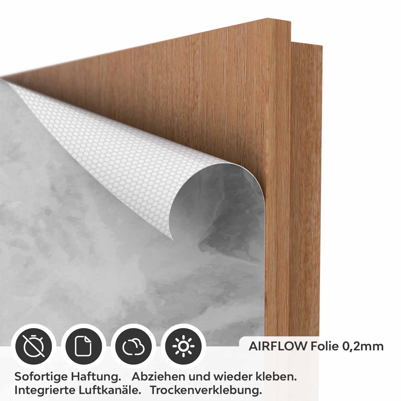 Türfolie in Grau mit marmorierter Nebeloptik AIRFLOW Folie