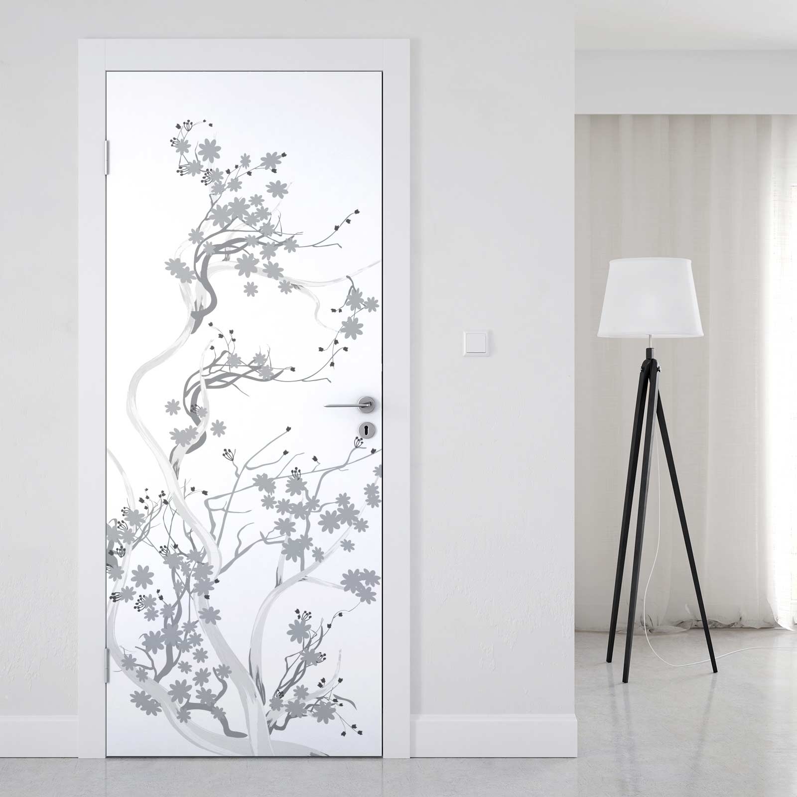 Türfolie mit zarten Kirschblütenzweigen im japanischen Stil Artikelbild 1