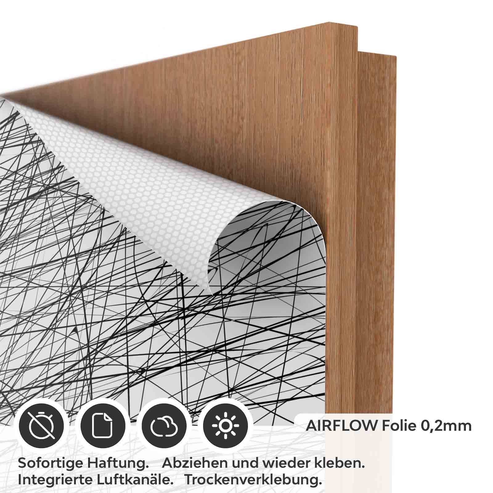 Türfolie Abstrakte Scribble‑Linienmuster AIRFLOW Folie