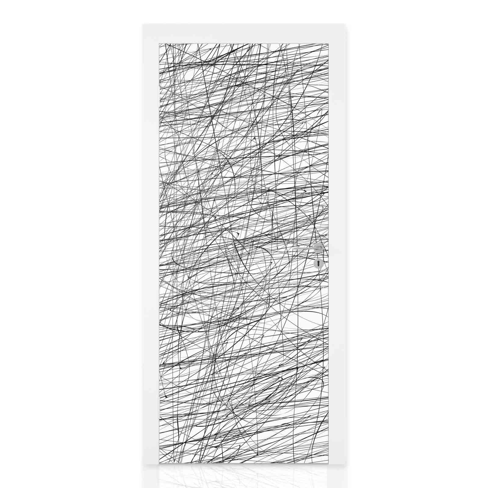 Türfolie Abstrakte Scribble‑Linienmuster Hauptbild 1