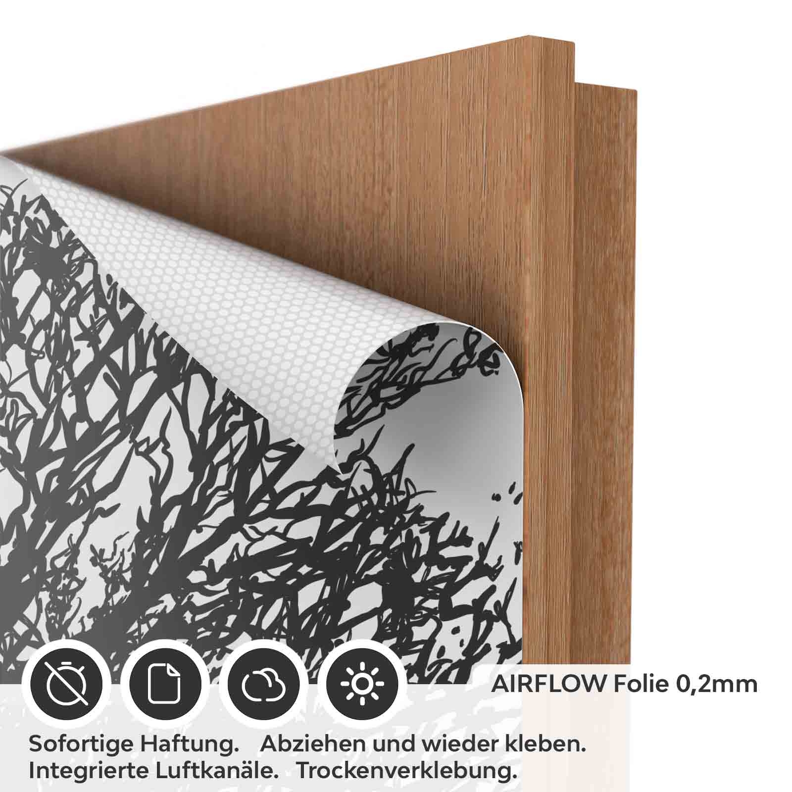 Türfolie Baum Silhouette AIRFLOW Folie