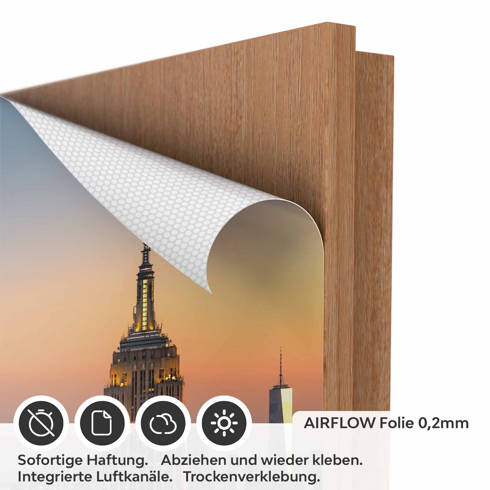 Türfolie New York Horizon View AIRFLOW Folie