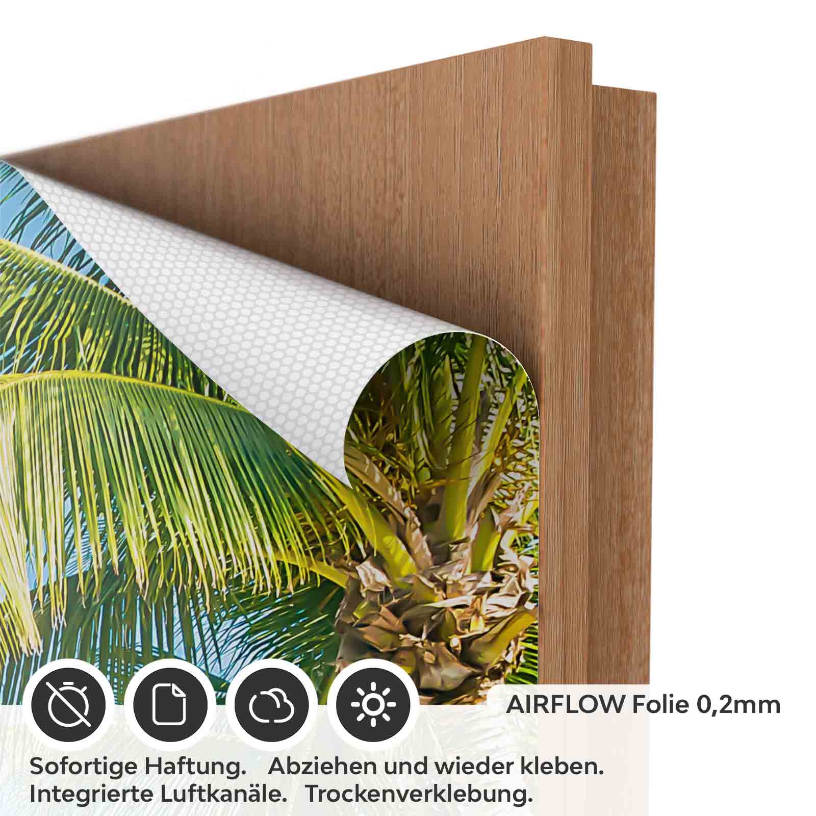 Türfolie Tropische Palmenbucht AIRFLOW Folie