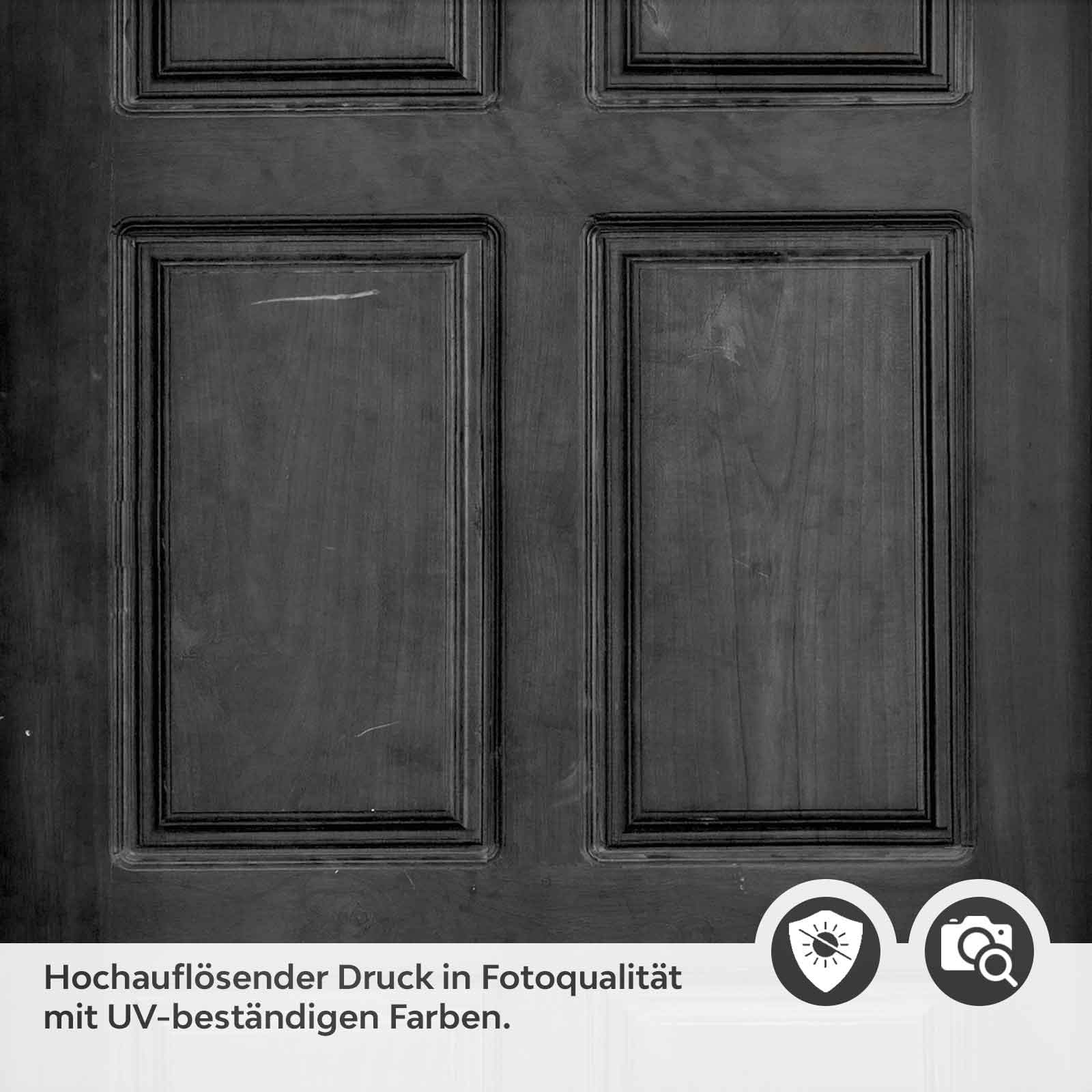 Türfolie Schwarze Traditionelle Kassettentür Detailbild 2