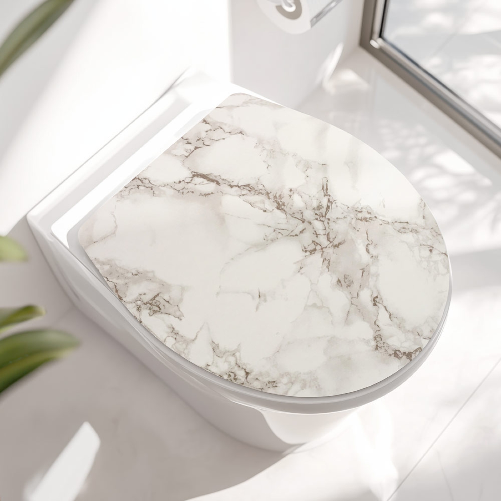 Wc-Deckel Aufkleber beiger Marmoroptik Hauptbild