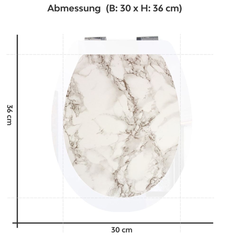 Wc-Deckel Aufkleber beiger Marmoroptik Variante 30 x 36 cm