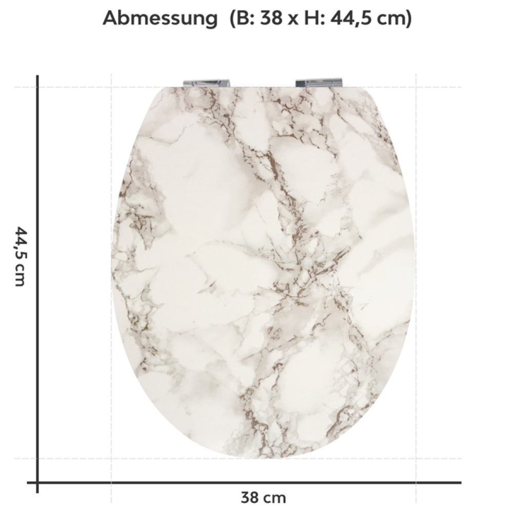 Wc-Deckel Aufkleber beiger Marmoroptik Variante 38 x 44 cm
