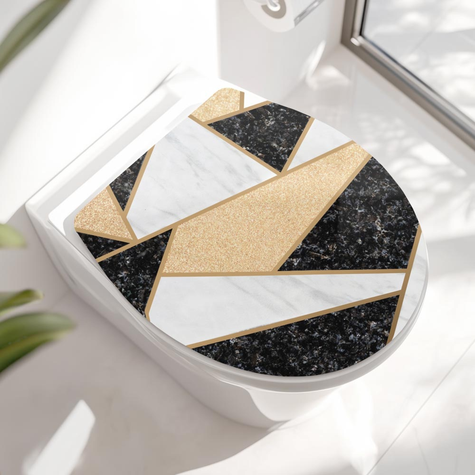Wc-Deckel Aufkleber Marmor Mosaik Hauptbild