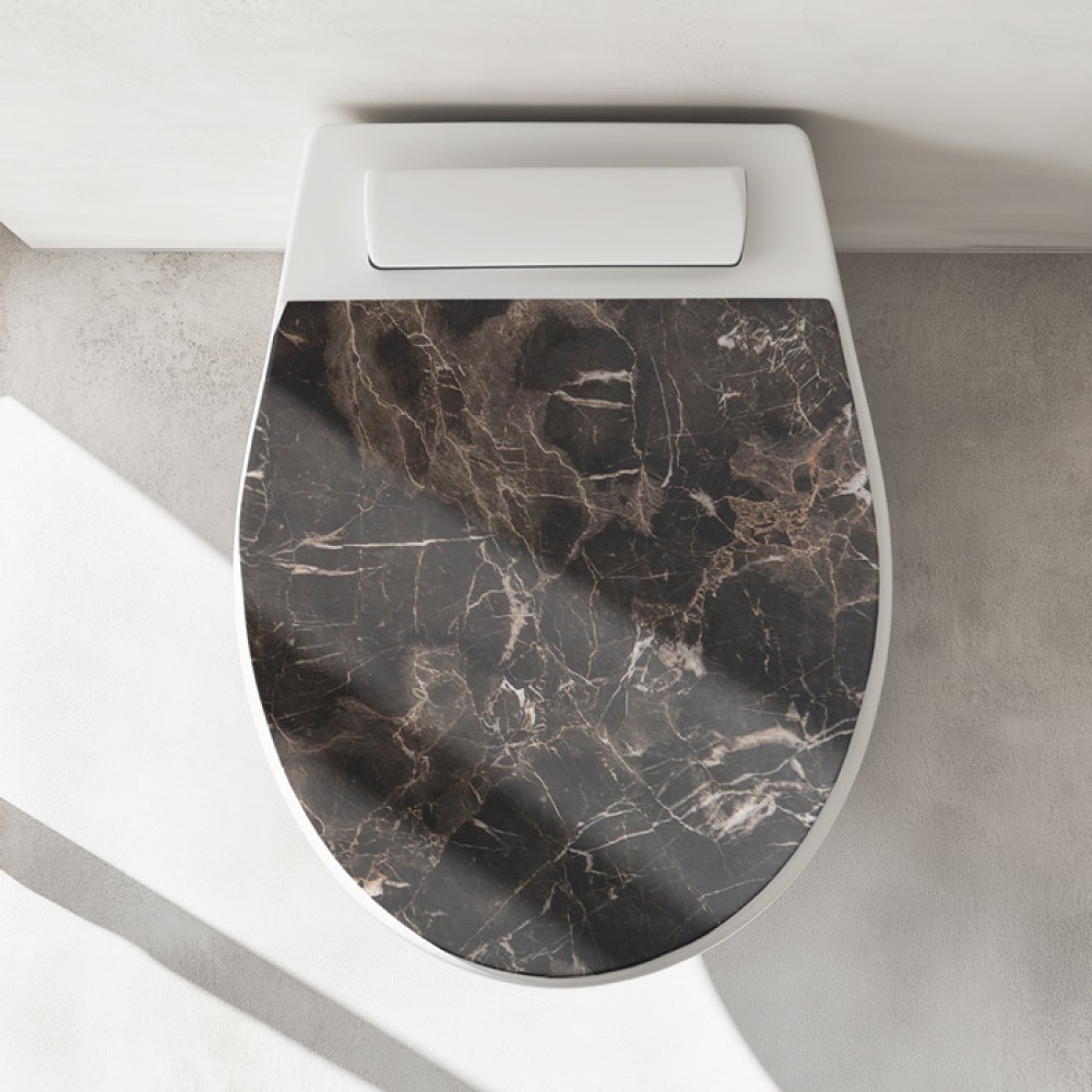 Wc-Deckel Aufkleber Marmoroptik in braun, hell Artikelbild 1