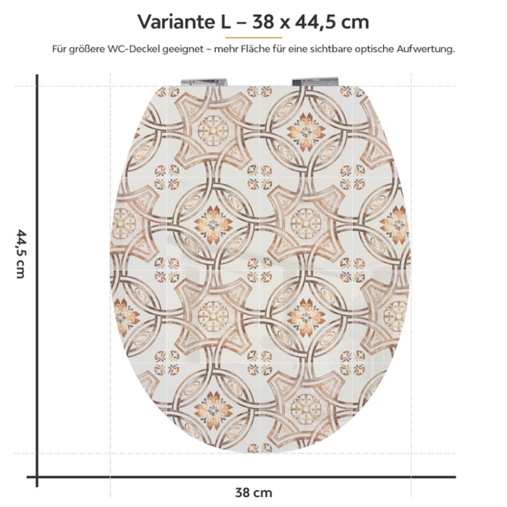 Wc-Deckel Aufkleber Klassische Patchwork Variante 38 x 44 cm