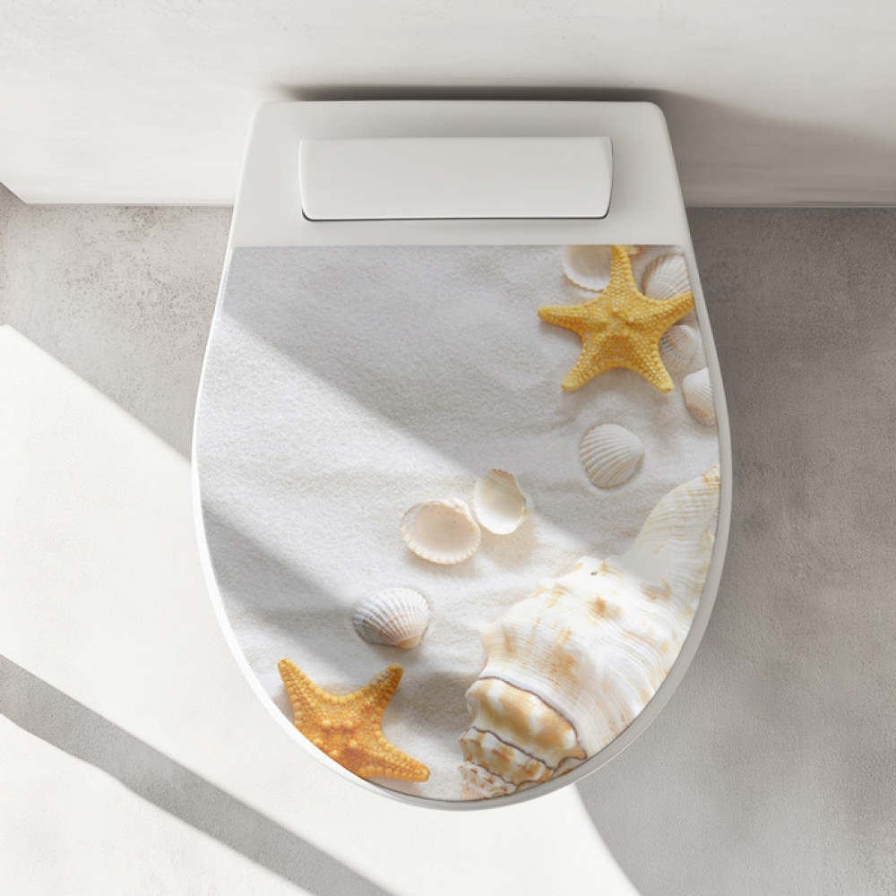 Wc-Deckel Aufkleber Muschel & Seesterne Artikelbild 1