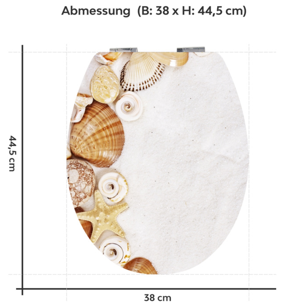 Wc-Deckel Aufkleber Shell & Starfish Variante 38 x 44 cm