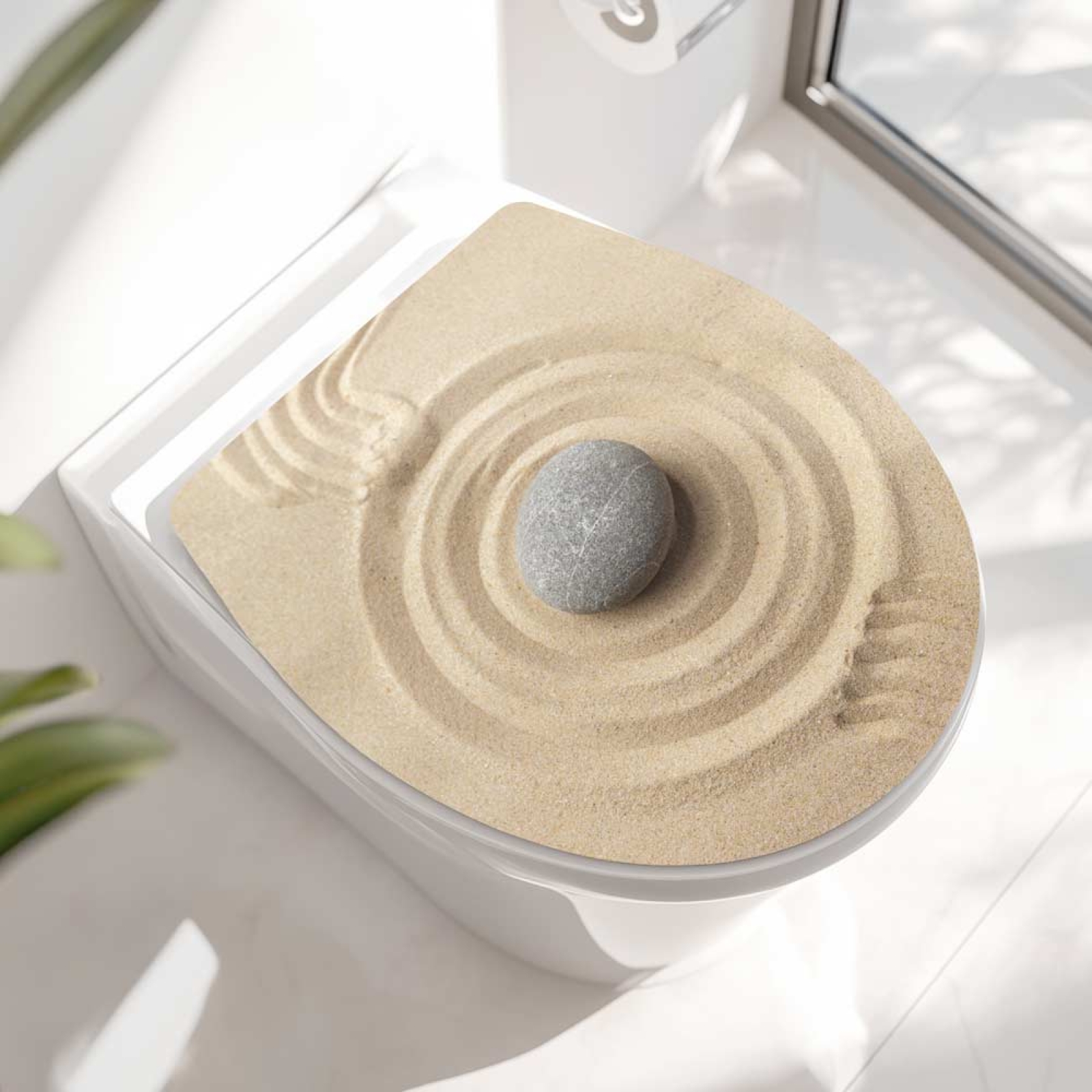 Wc-Deckel Aufkleber Zen & Sand Hauptbild