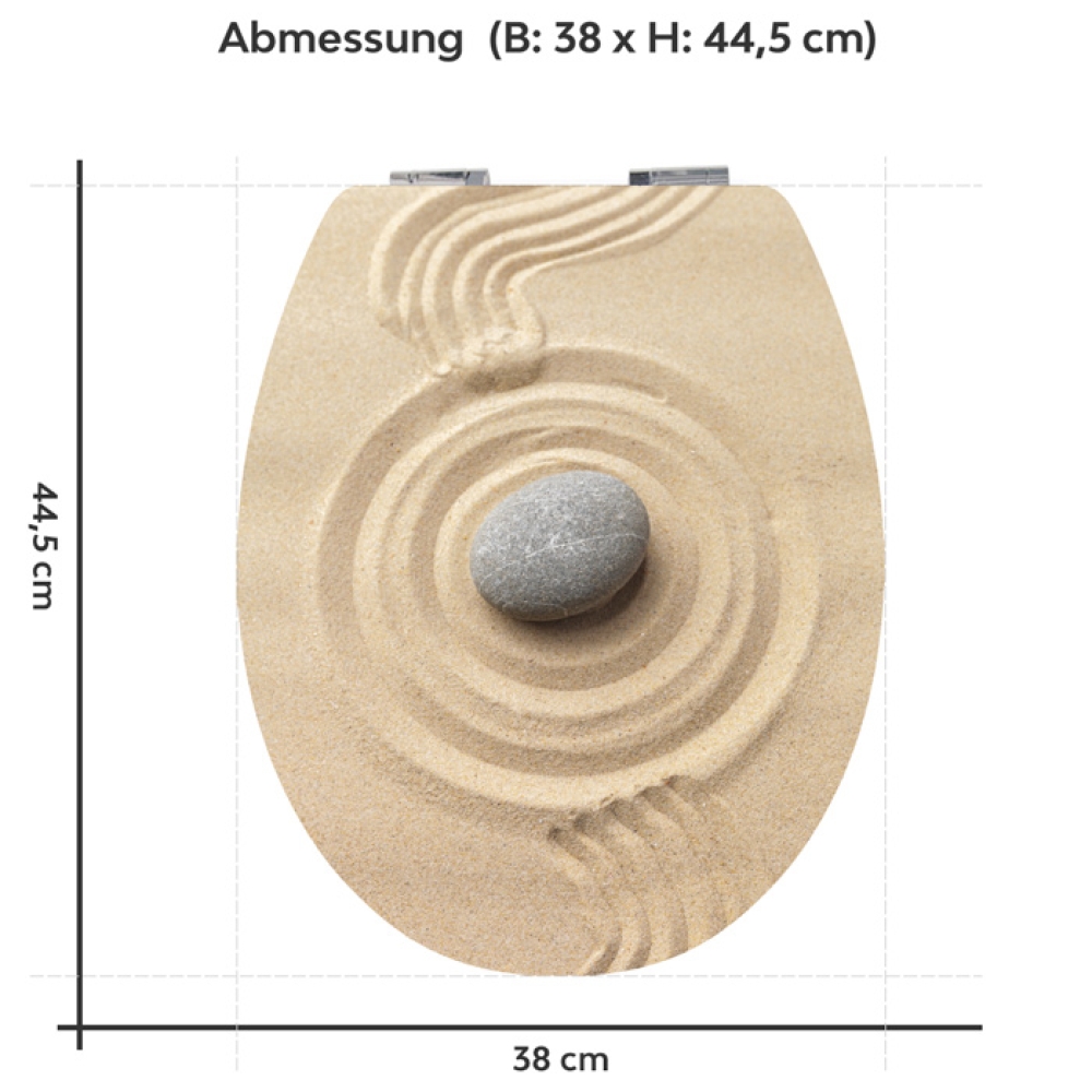 WC-Deckel Aufkleber Zen & Sand Variante 38 x 44 cm