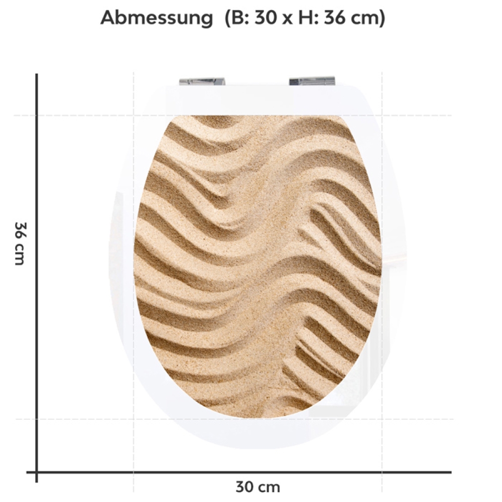 WC-Deckel Aufkleber Linien im Sand Variante 30 x 36 cm