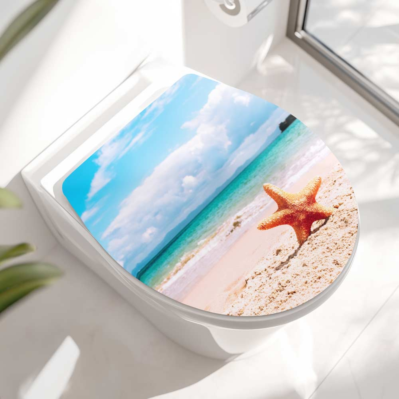 Wc-Deckel Aufkleber Seestern am Meer Hauptbild