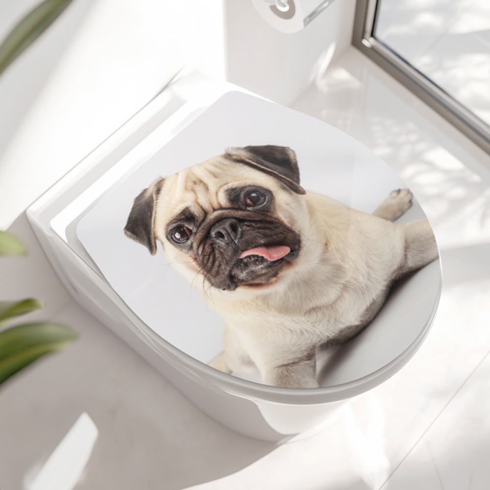 WC-Deckel Aufkleber Mops Puppy Hauptbild